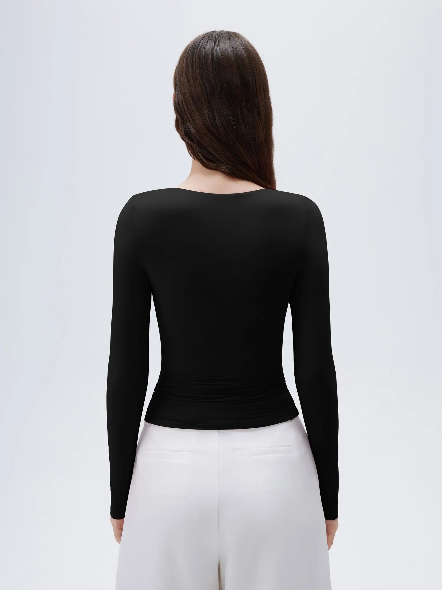 Buttery Soft Cross V Neck Shirt - Long Sleeve