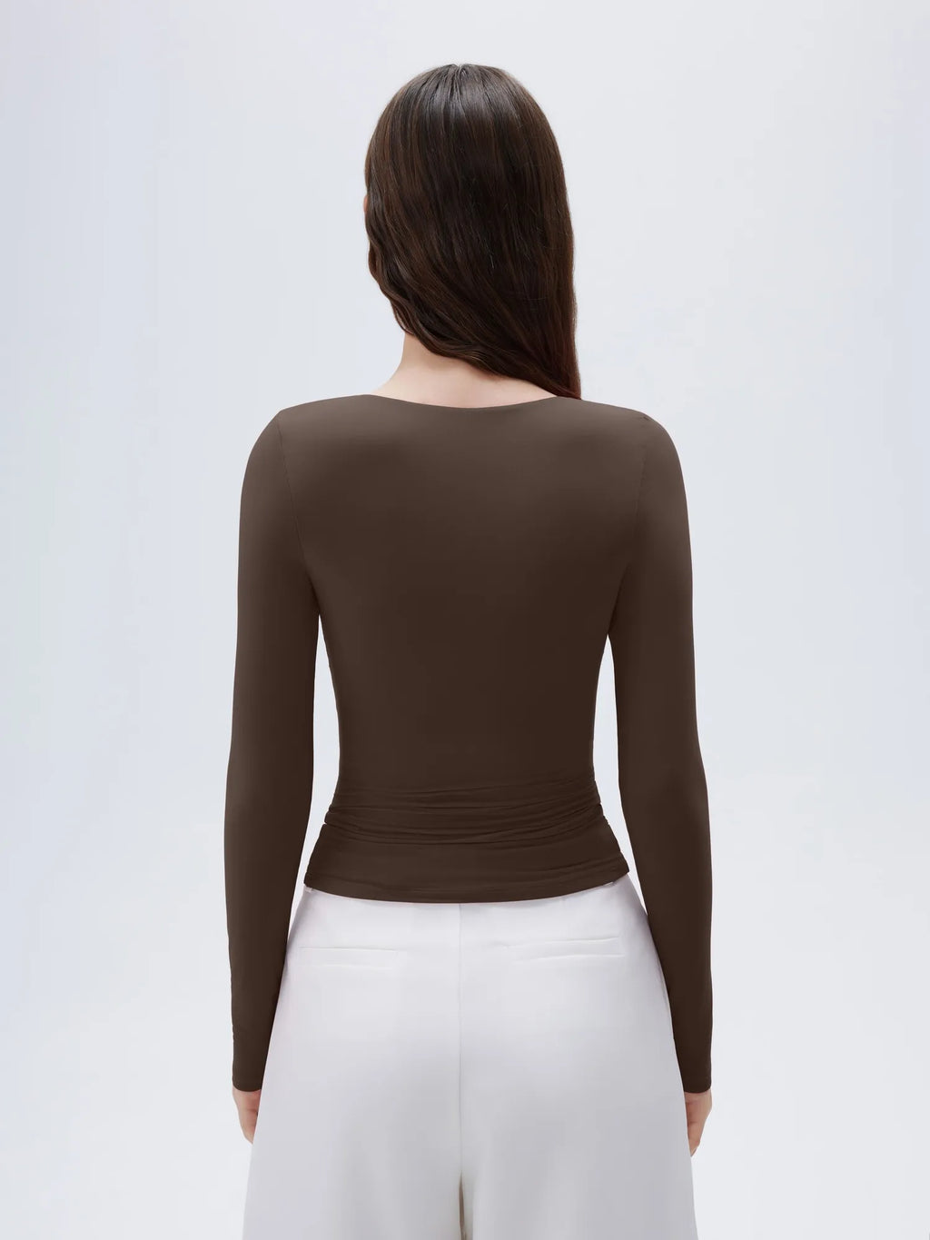 Buttery Soft Cross V Neck Shirt - Long Sleeve