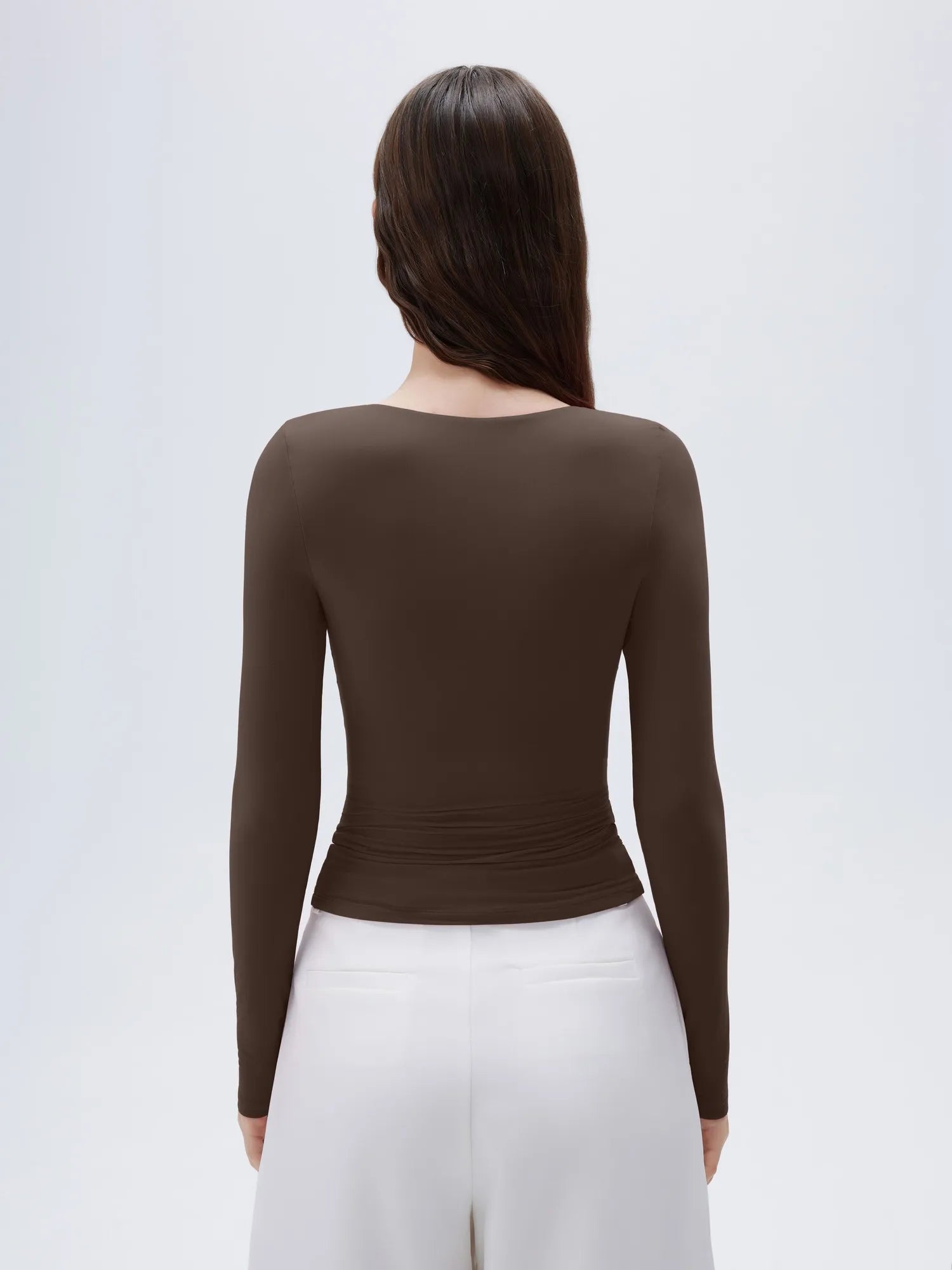 Buttery Soft Cross V Neck Shirt - Long Sleeve