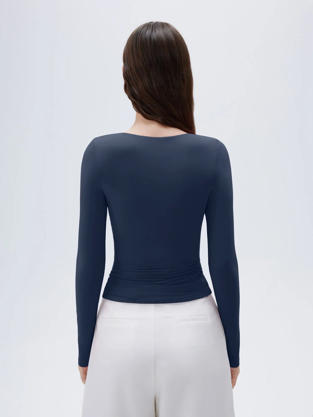 Buttery Soft Cross V Neck Shirt - Long Sleeve