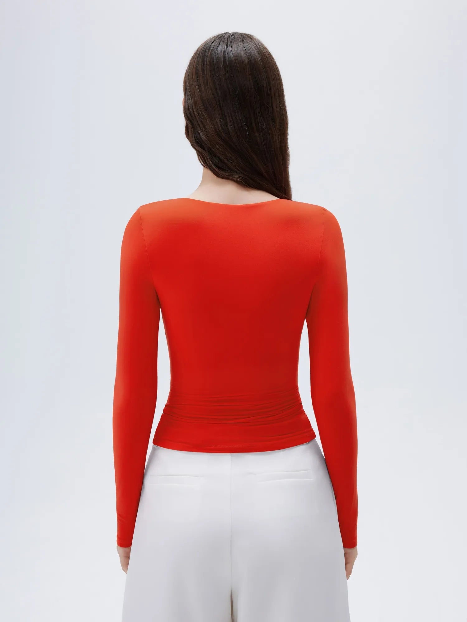 Buttery Soft Cross V Neck Shirt - Long Sleeve