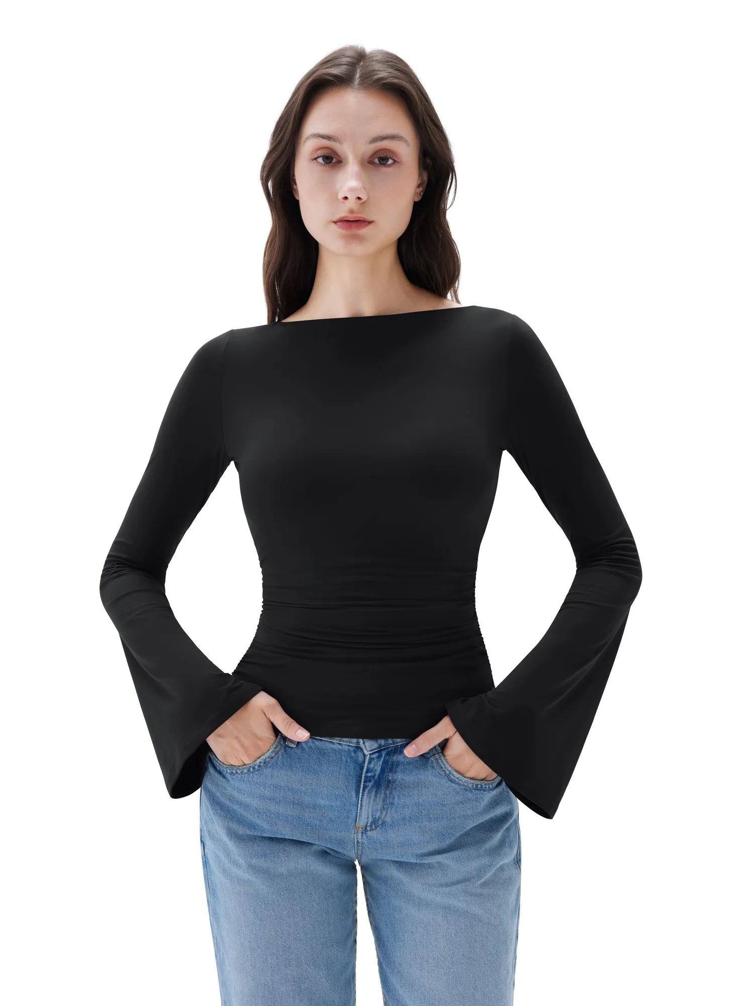 Buttery Soft Crew Neck Shirt - Bell Sleeve
