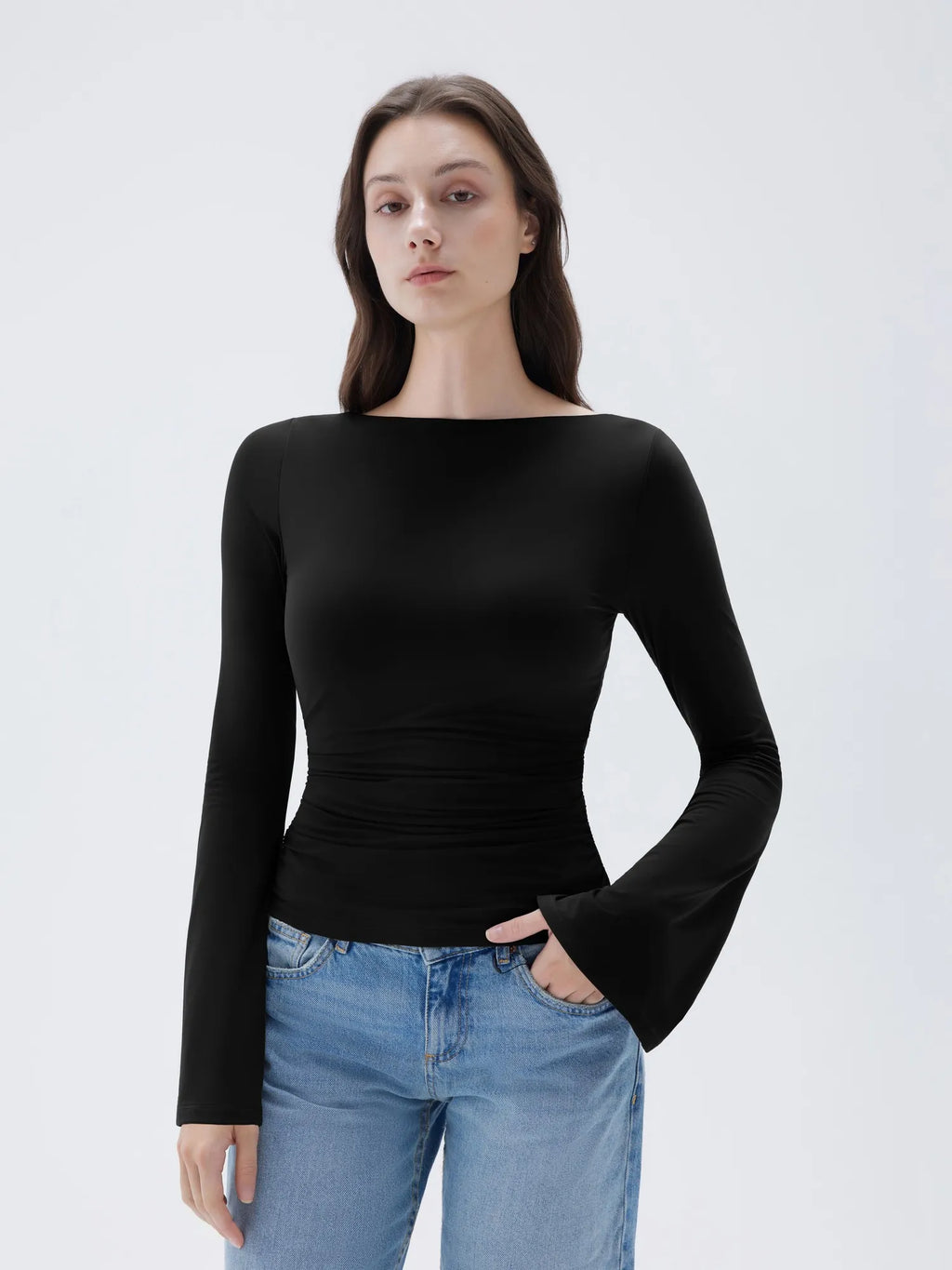 Buttery Soft Crew Neck Shirt - Bell Sleeve