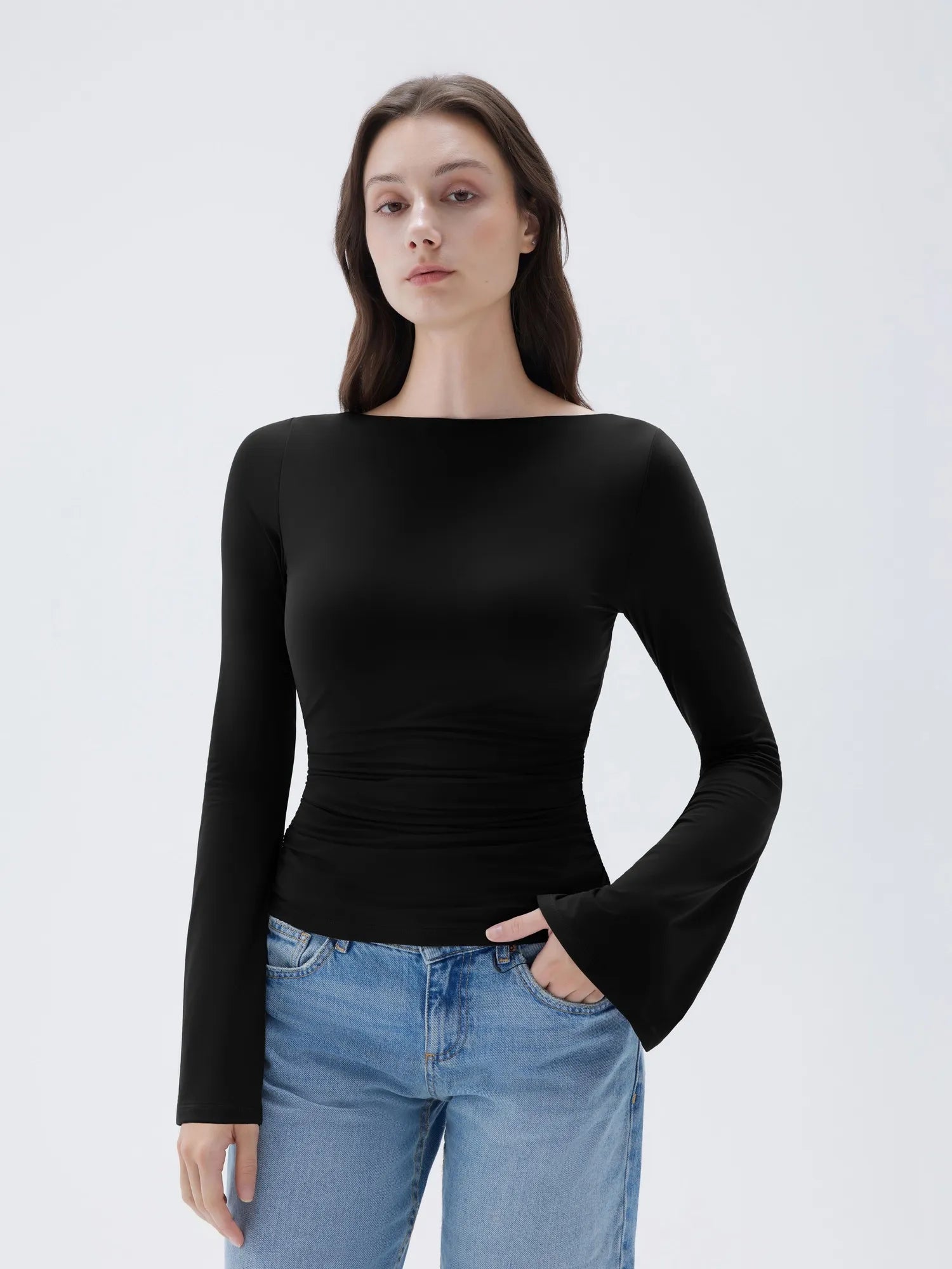 Buttery Soft Crew Neck Shirt - Bell Sleeve