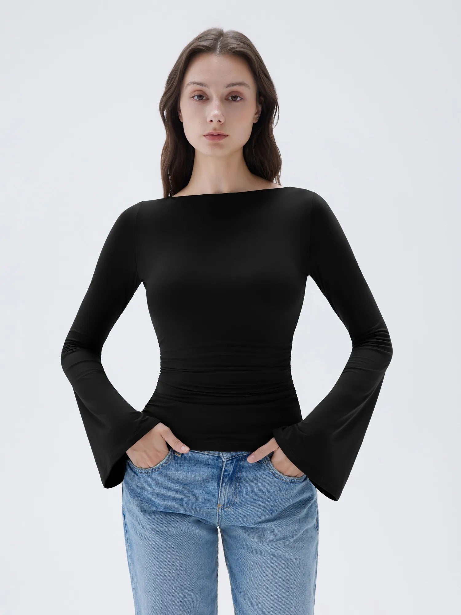 Buttery Soft Crew Neck Shirt - Bell Sleeve