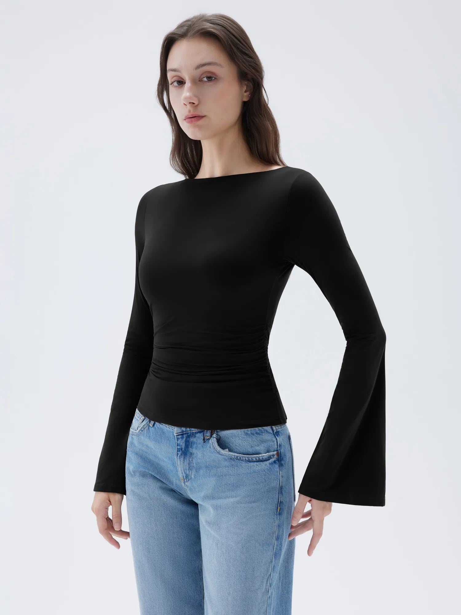 Buttery Soft Crew Neck Shirt - Bell Sleeve