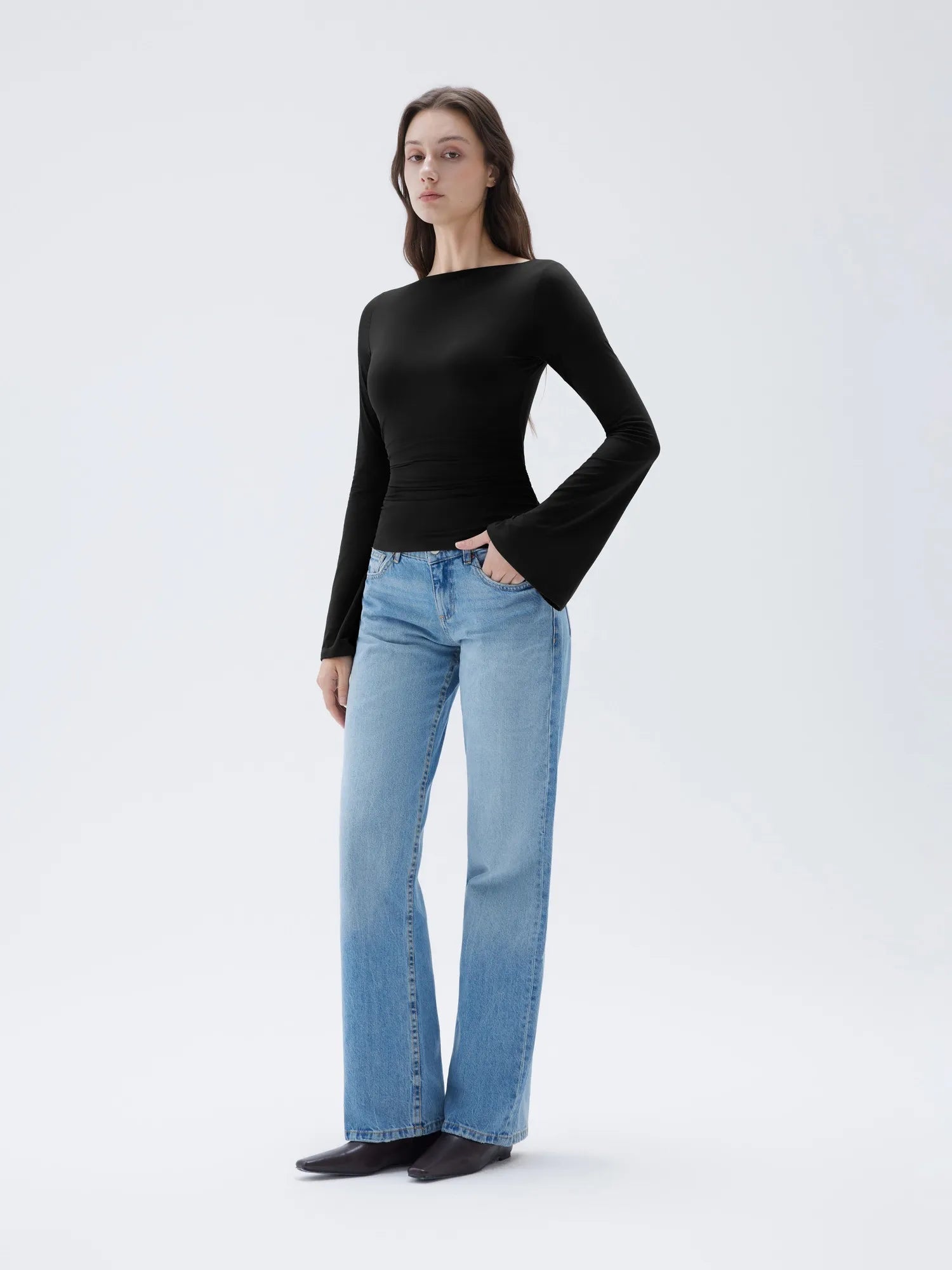 Buttery Soft Crew Neck Shirt - Bell Sleeve