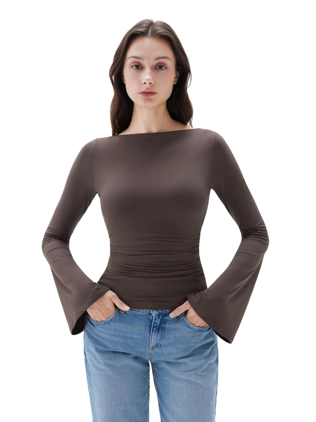 Buttery Soft Crew Neck Shirt - Bell Sleeve