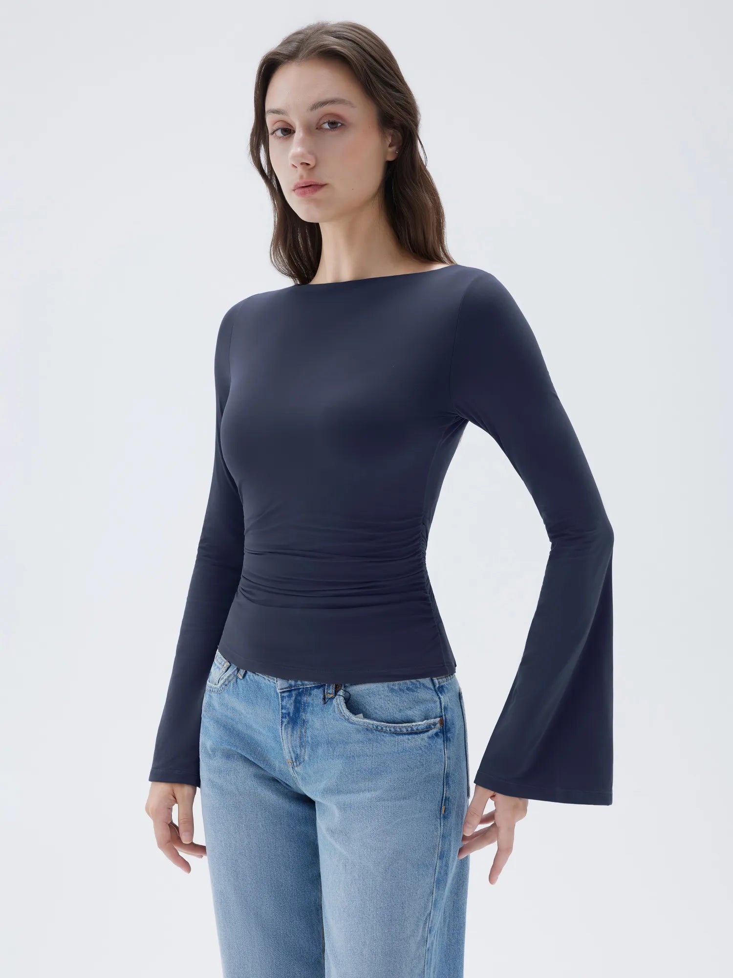 Buttery Soft Crew Neck Shirt - Bell Sleeve