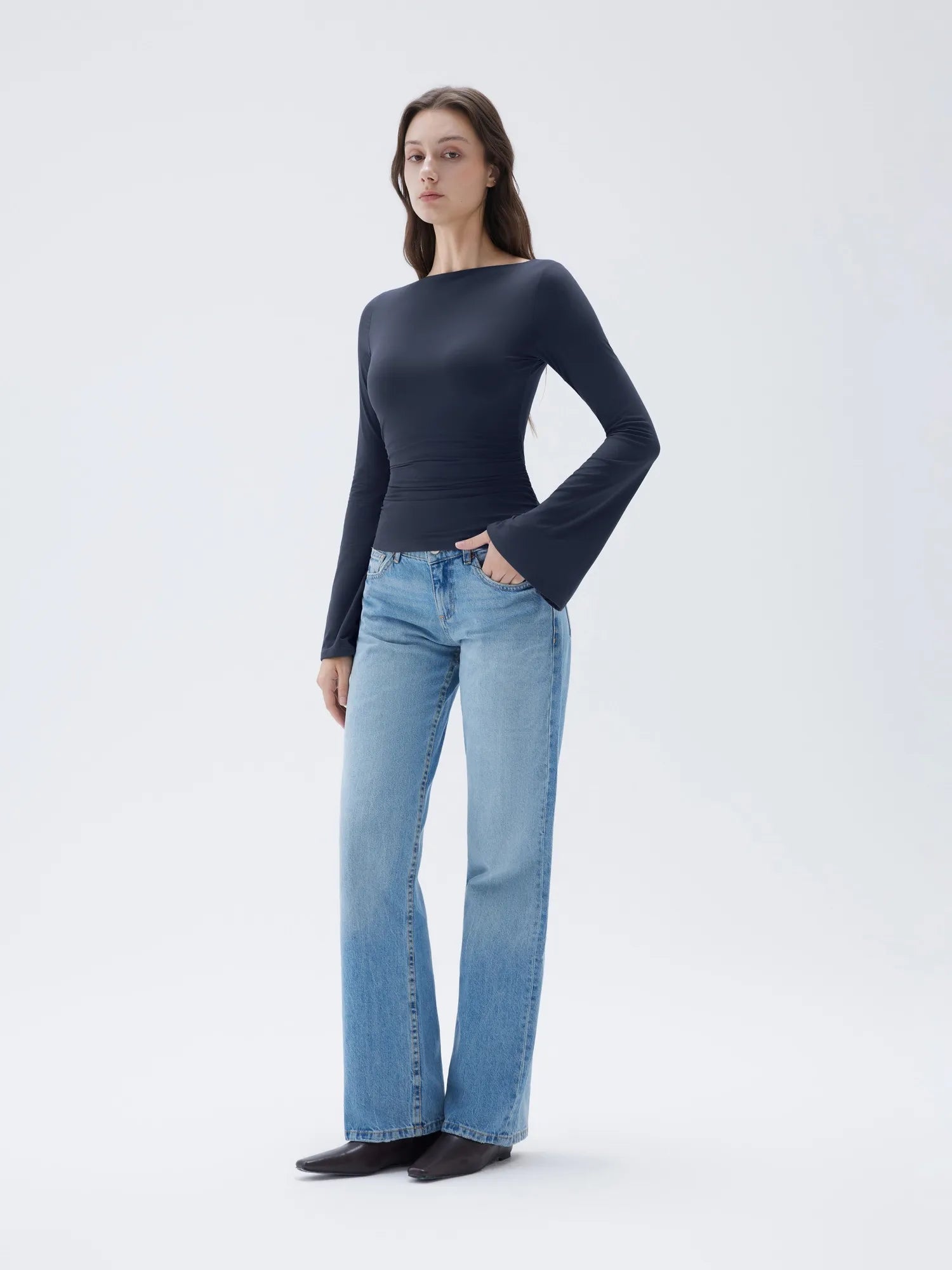 Buttery Soft Crew Neck Shirt - Bell Sleeve