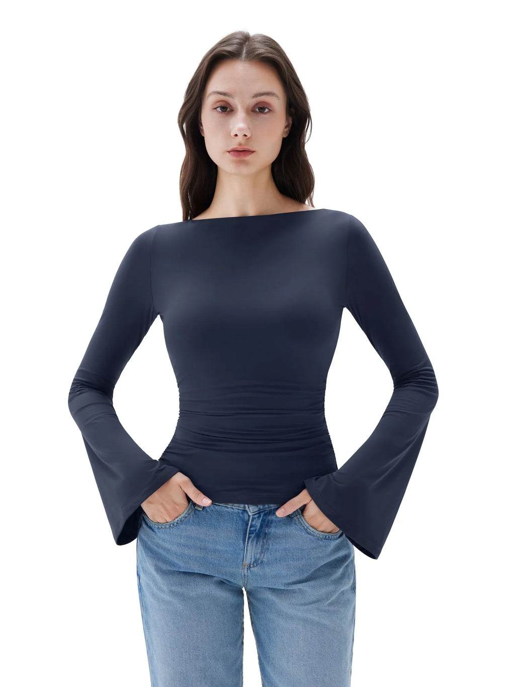 Buttery Soft Crew Neck Shirt - Bell Sleeve