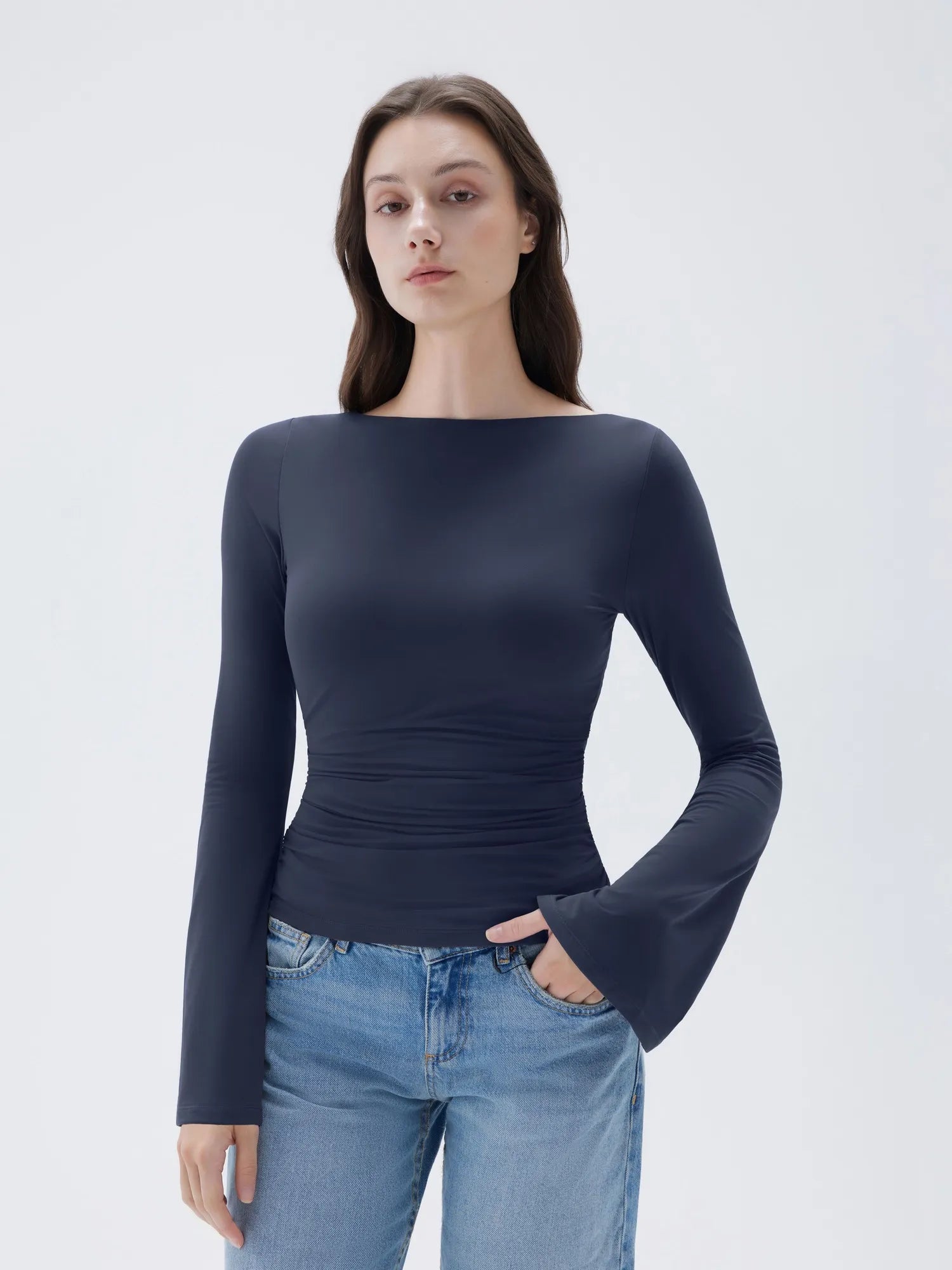 Buttery Soft Crew Neck Shirt - Bell Sleeve