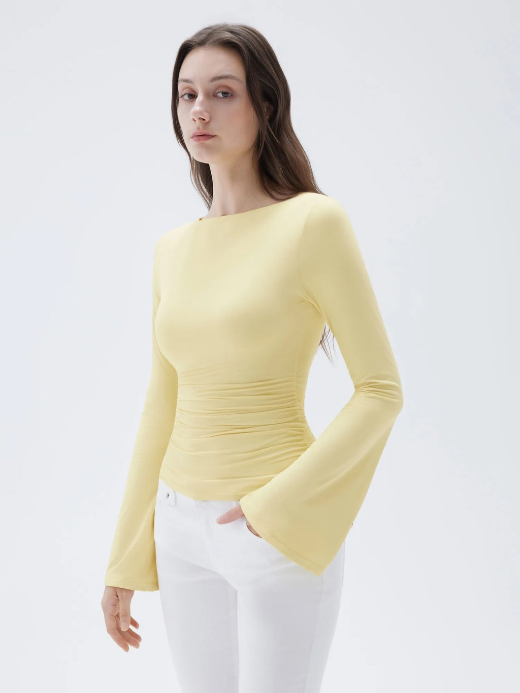 Buttery Soft Crew Neck Shirt - Bell Sleeve