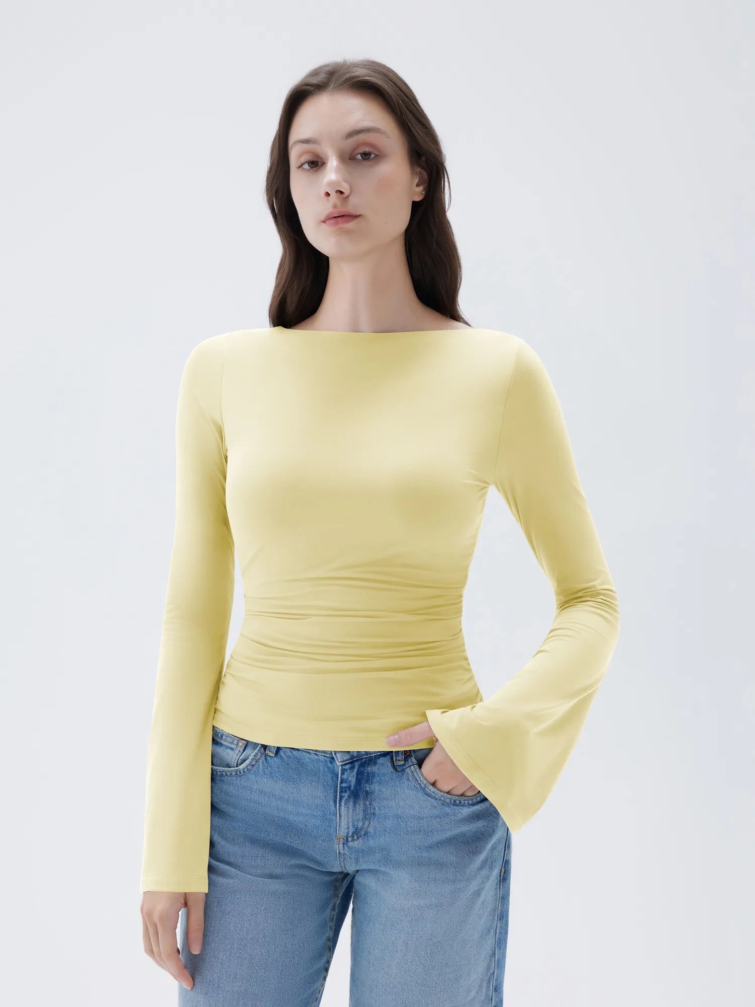 Buttery Soft Crew Neck Shirt - Bell Sleeve