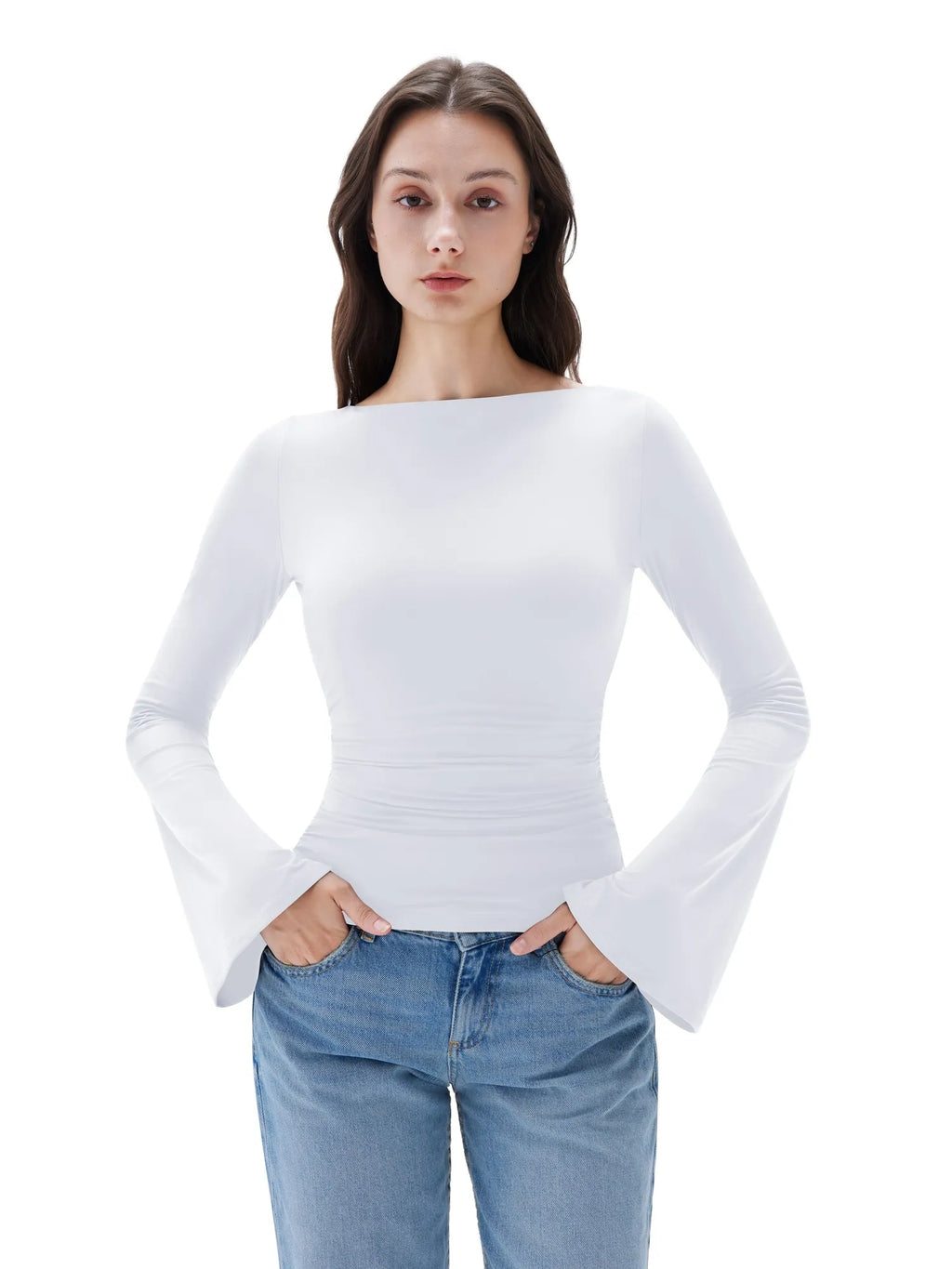 Buttery Soft Crew Neck Shirt - Bell Sleeve