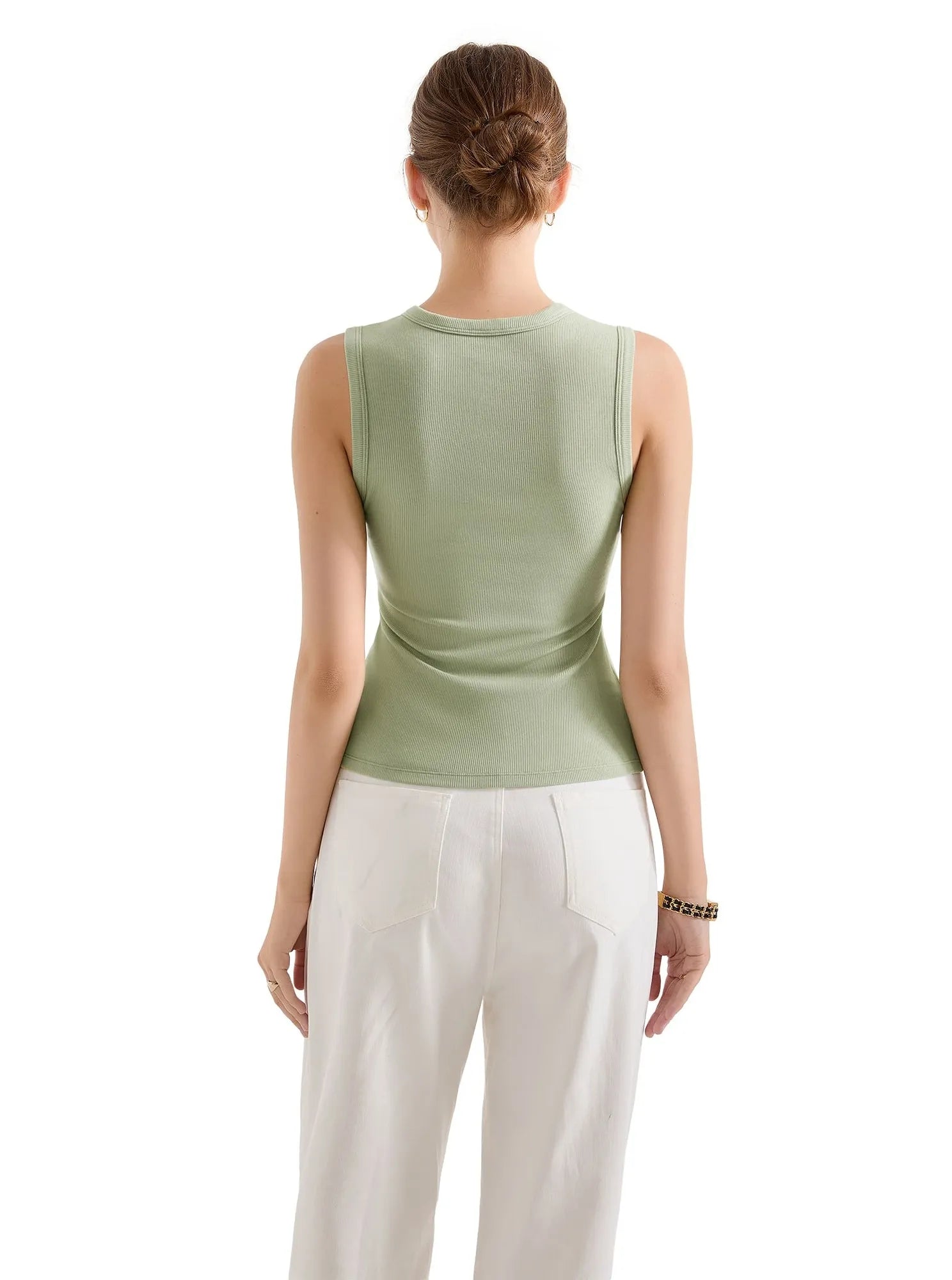 Cotton Ribbed Button Tank Top