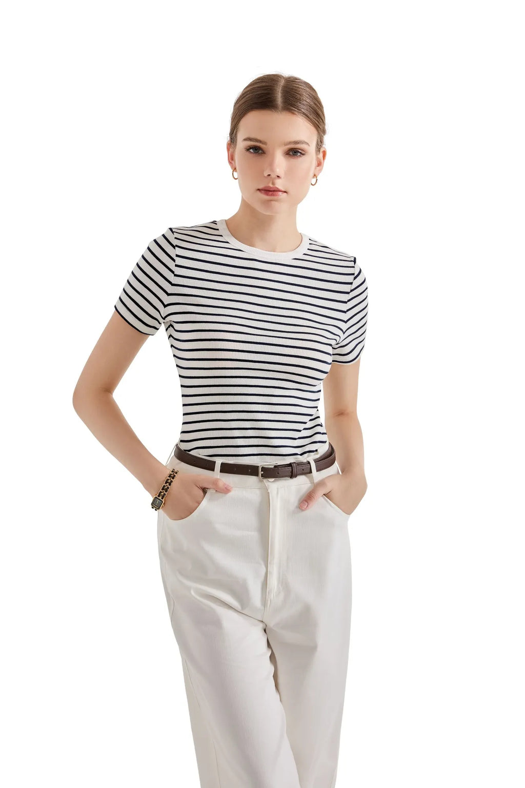 Cotton Ribbed Stripe Shirt