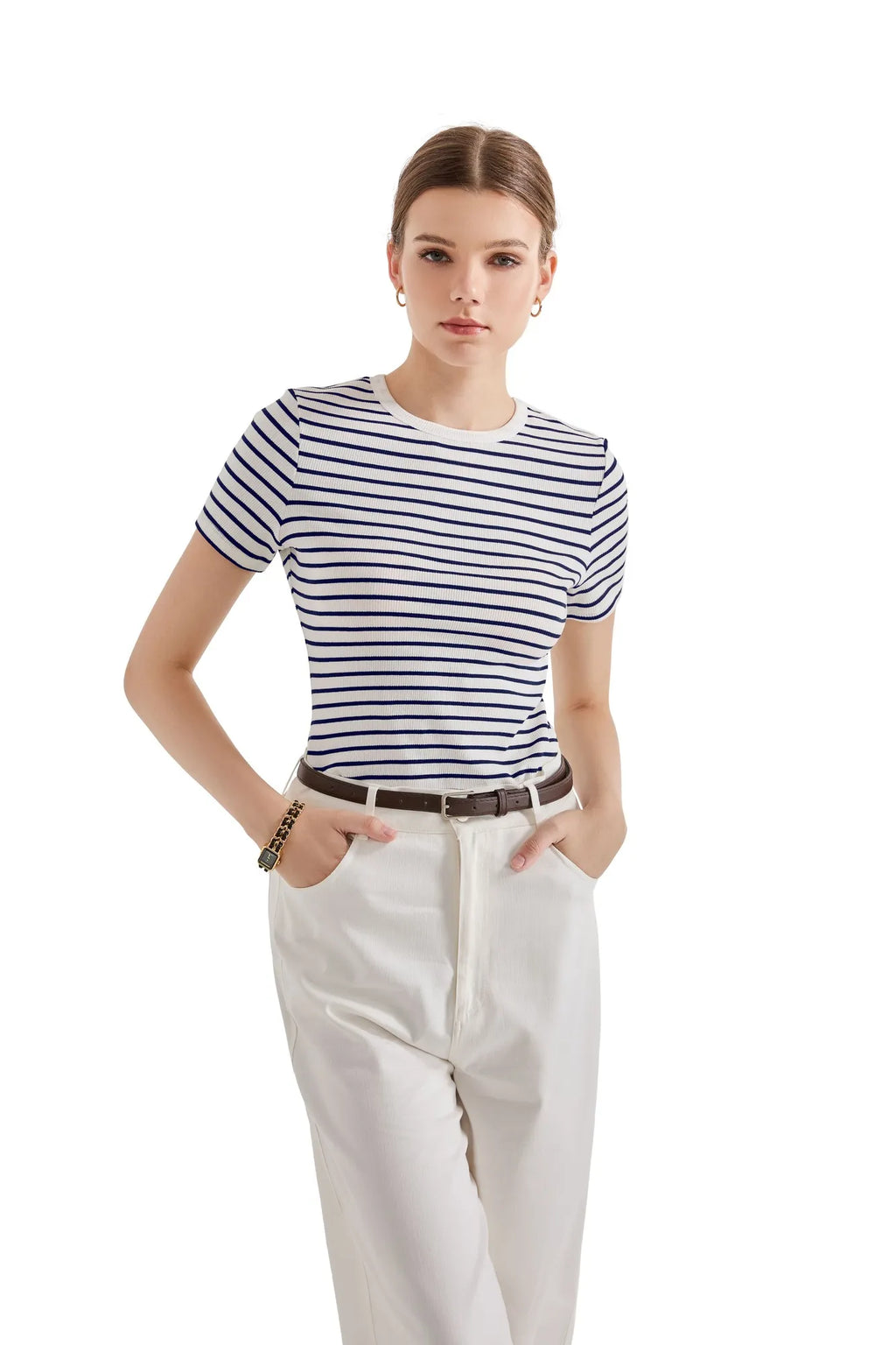 Cotton Ribbed Stripe Shirt