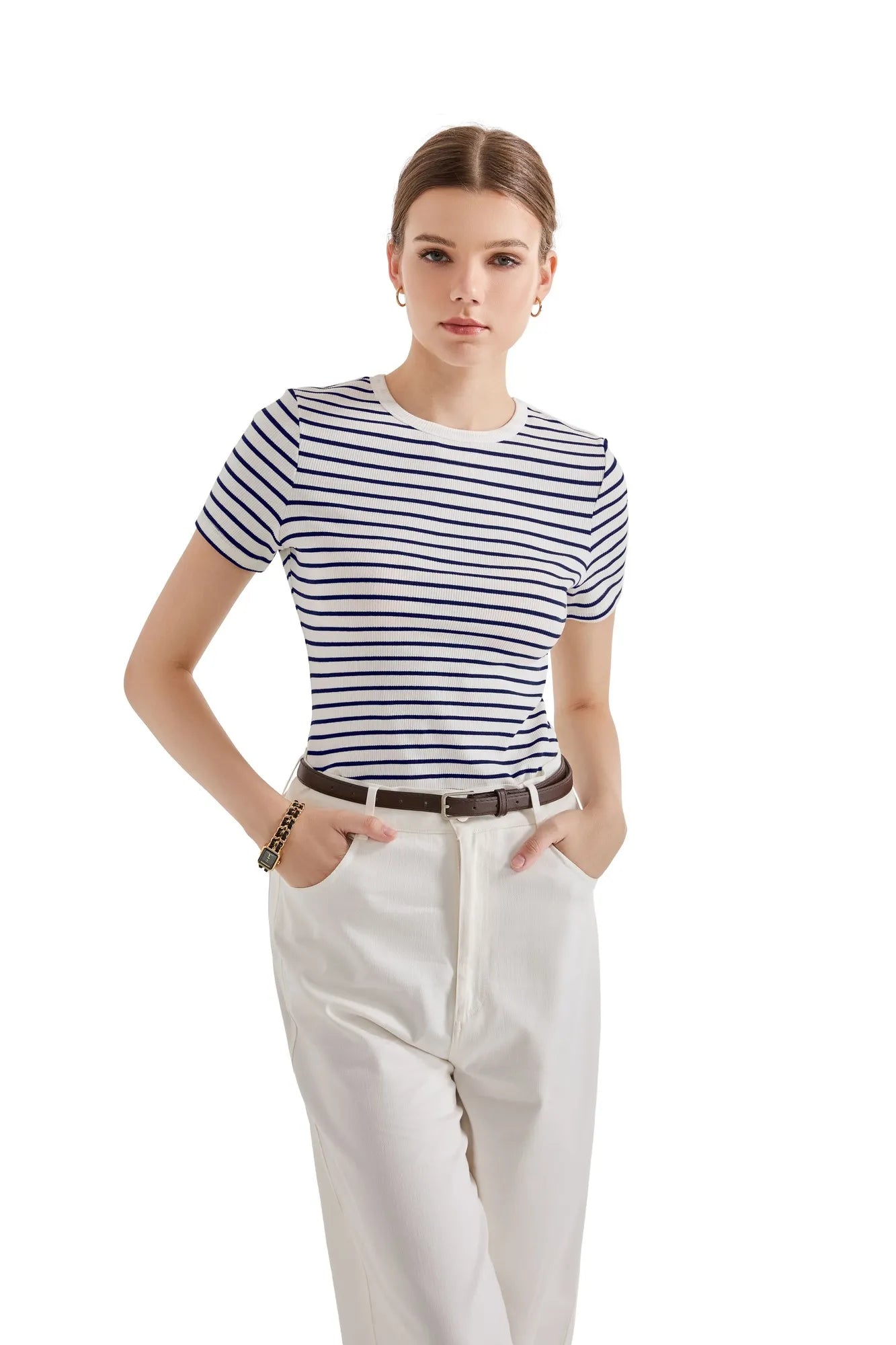 Cotton Ribbed Stripe Shirt