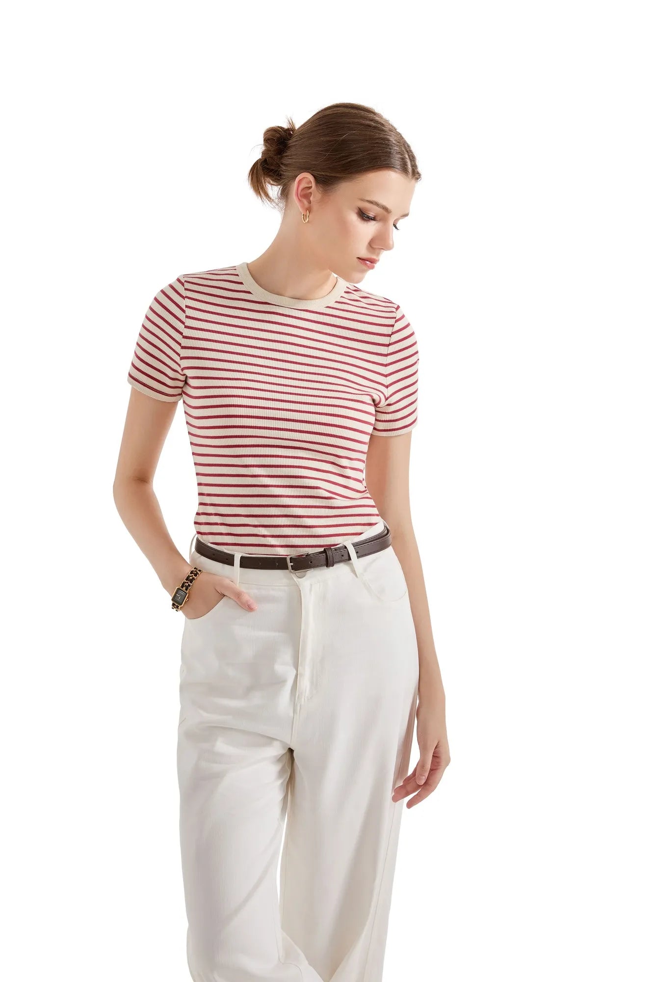 Cotton Ribbed Stripe Shirt