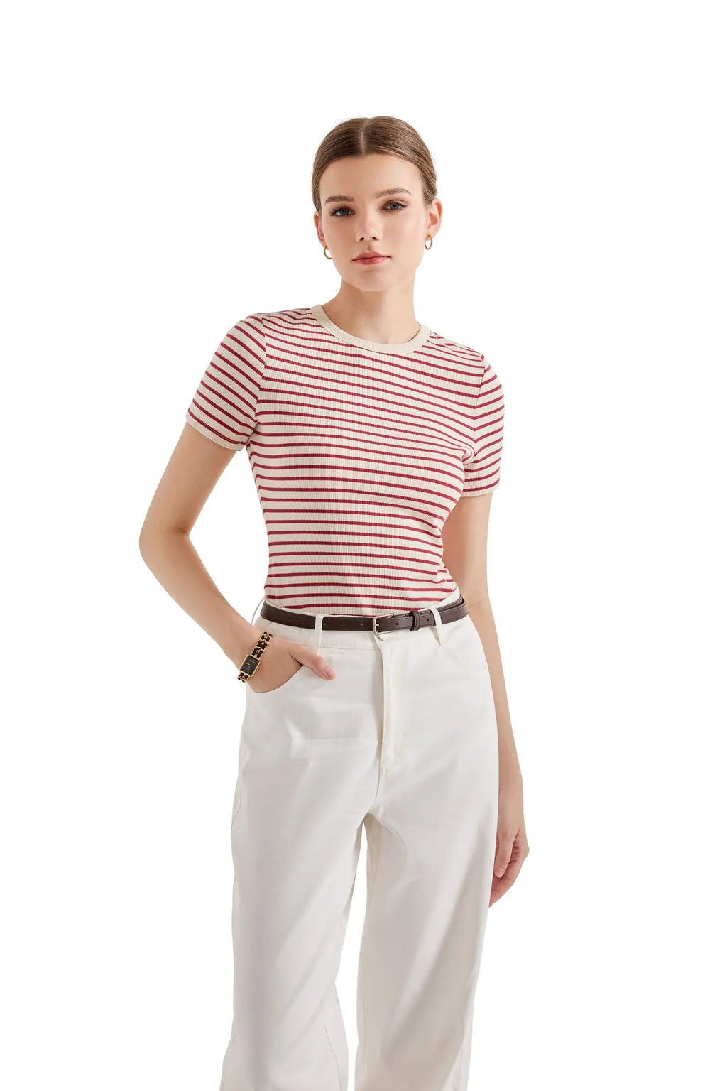 Cotton Ribbed Stripe Shirt