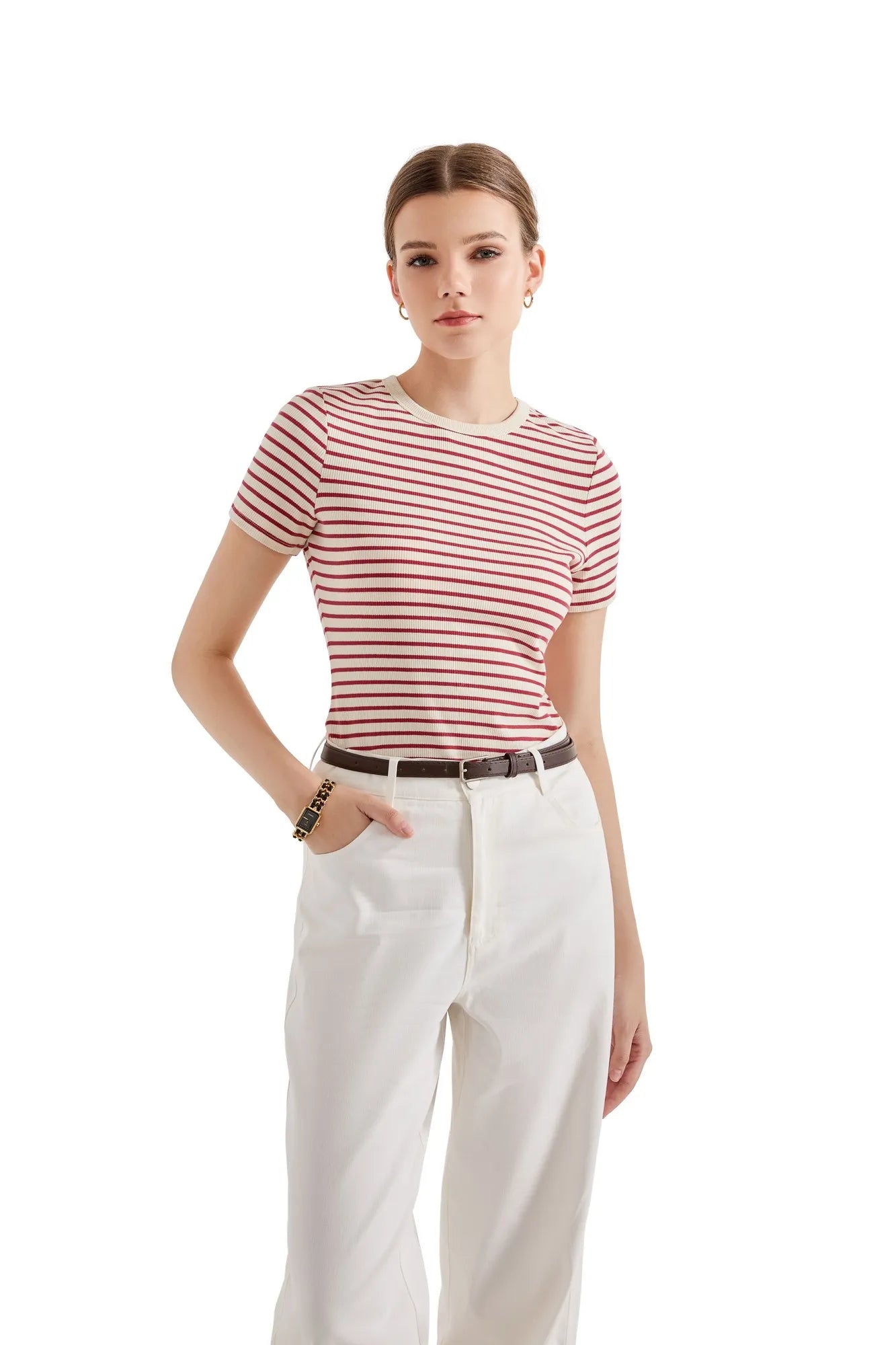 Cotton Ribbed Stripe Shirt
