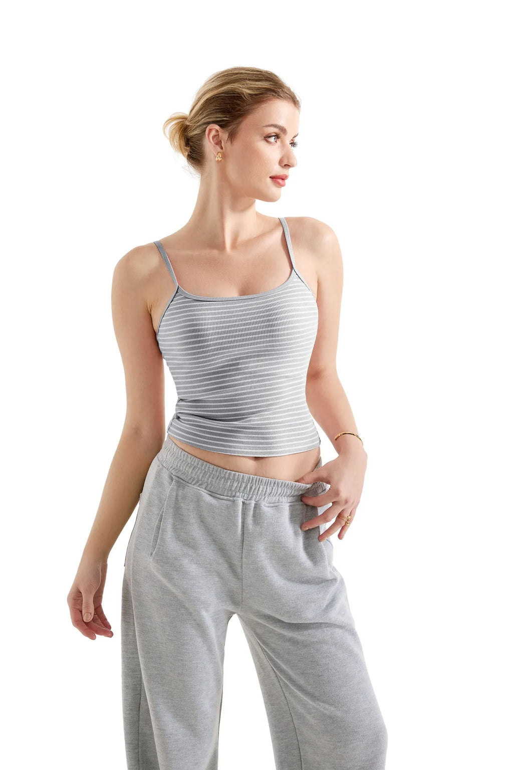 Flash Sales - Cotton Ribbed Stripe Cami Tank Top