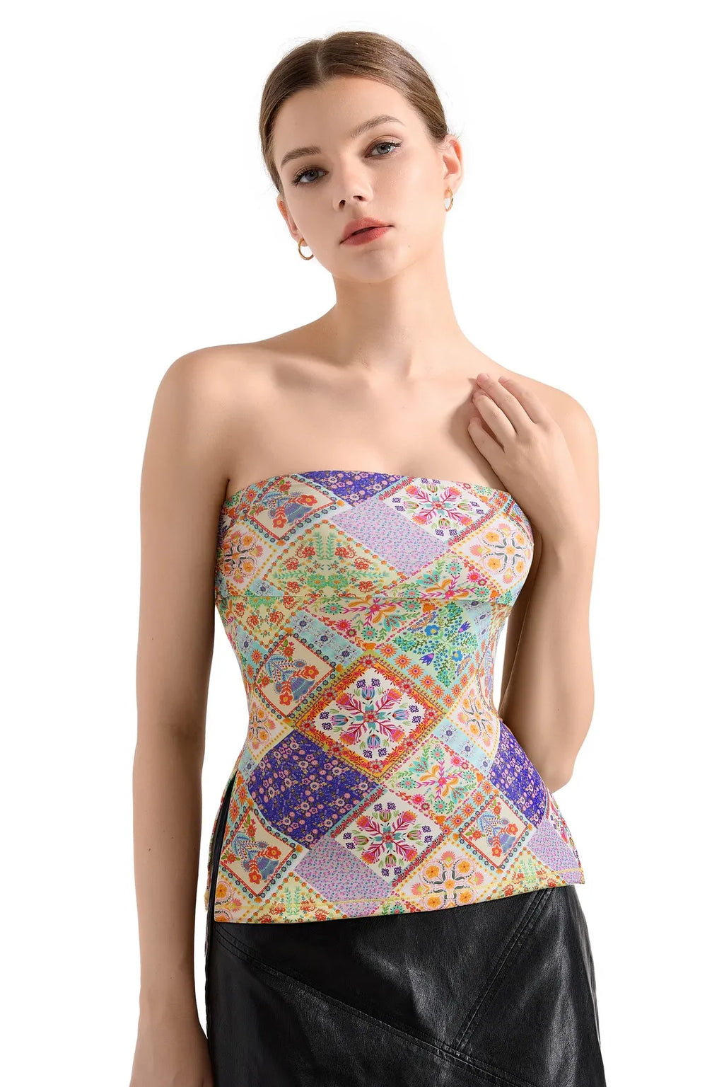 Tropical Buttery Soft Side Split Tube Top