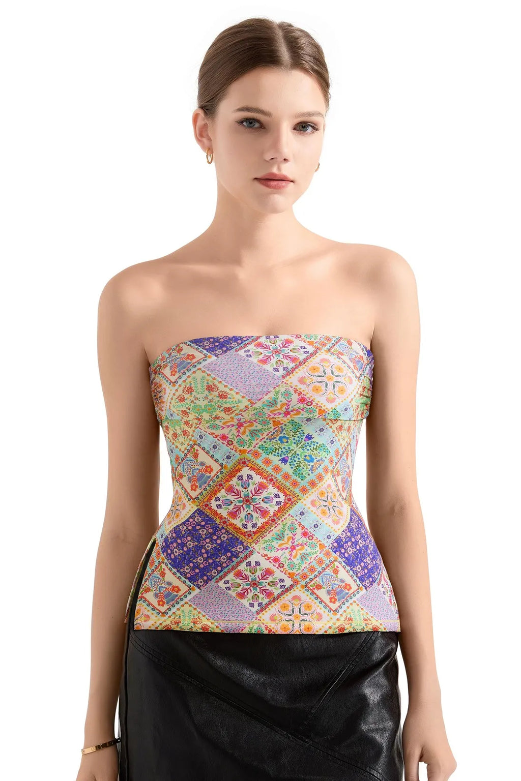 Tropical Buttery Soft Side Split Tube Top