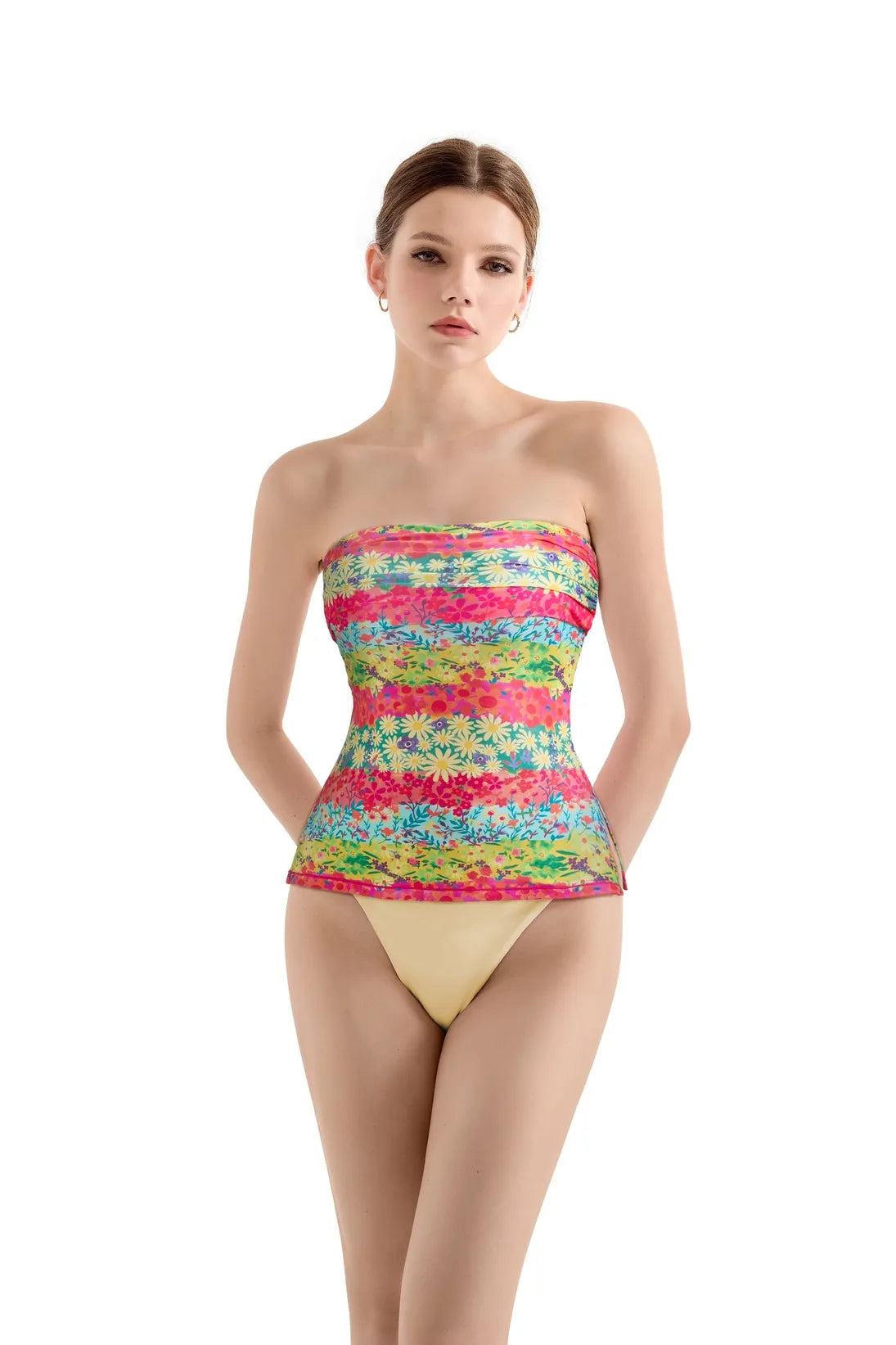 Tropical Buttery Soft Side Split Tube Top