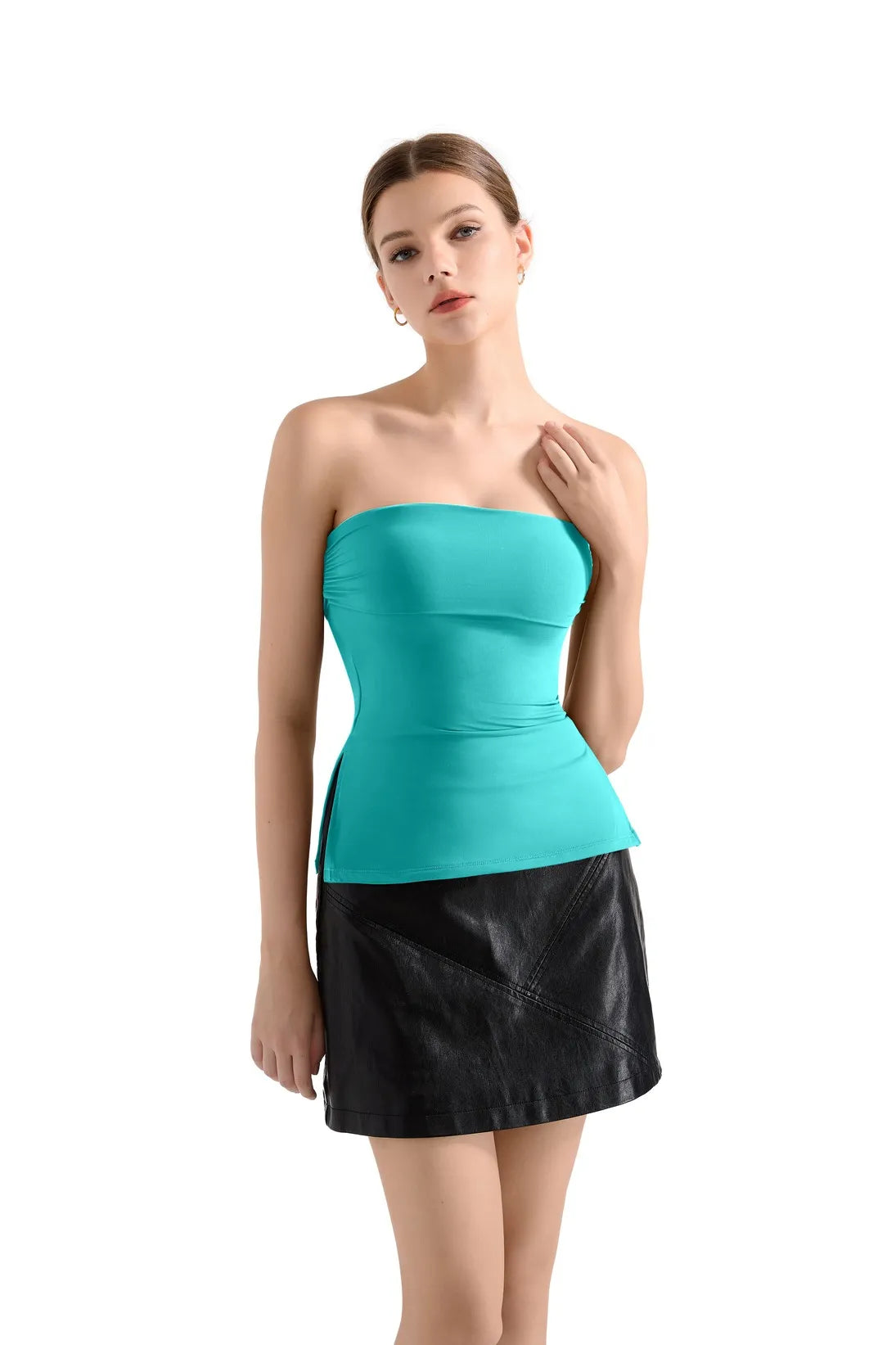 Tropical Buttery Soft Side Split Tube Top