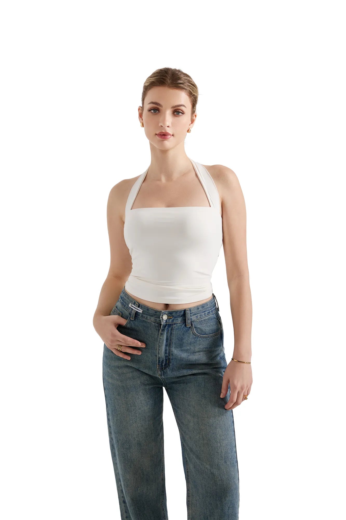 Buttery Soft Square Neck Halter Tank Top