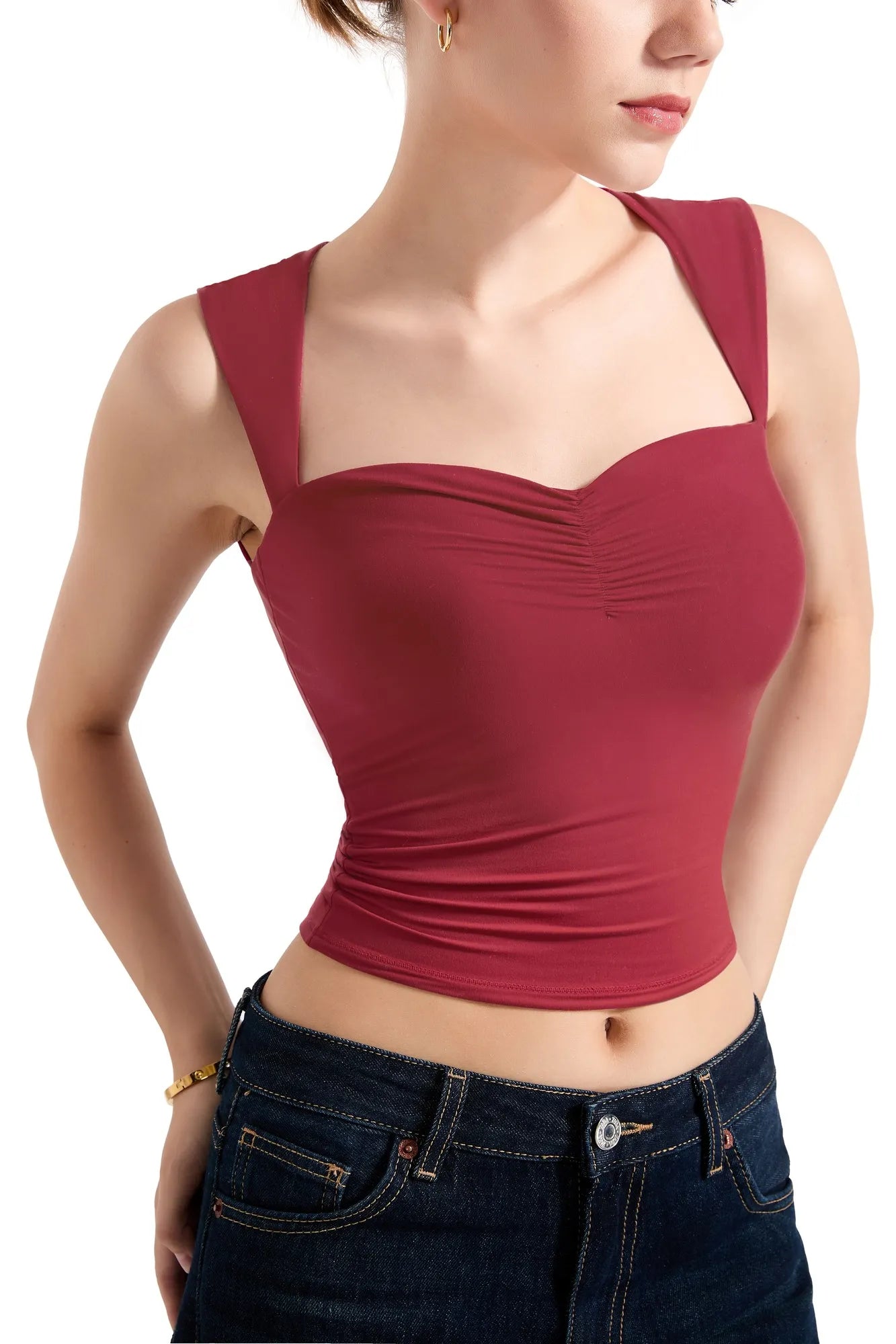 Buttery Soft Heart Neck Tank Top