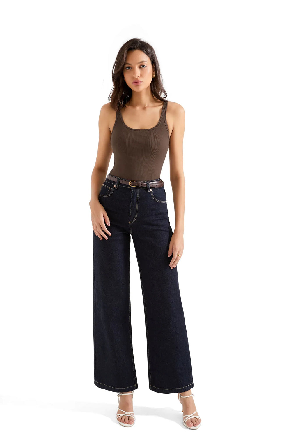 Cotton Ribbed U Neck Tank Top