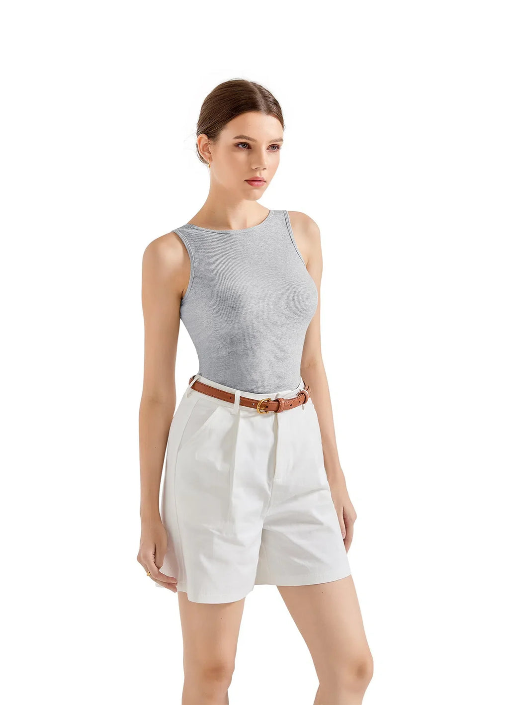 Cotton Ribbed Square Neck Tank Top