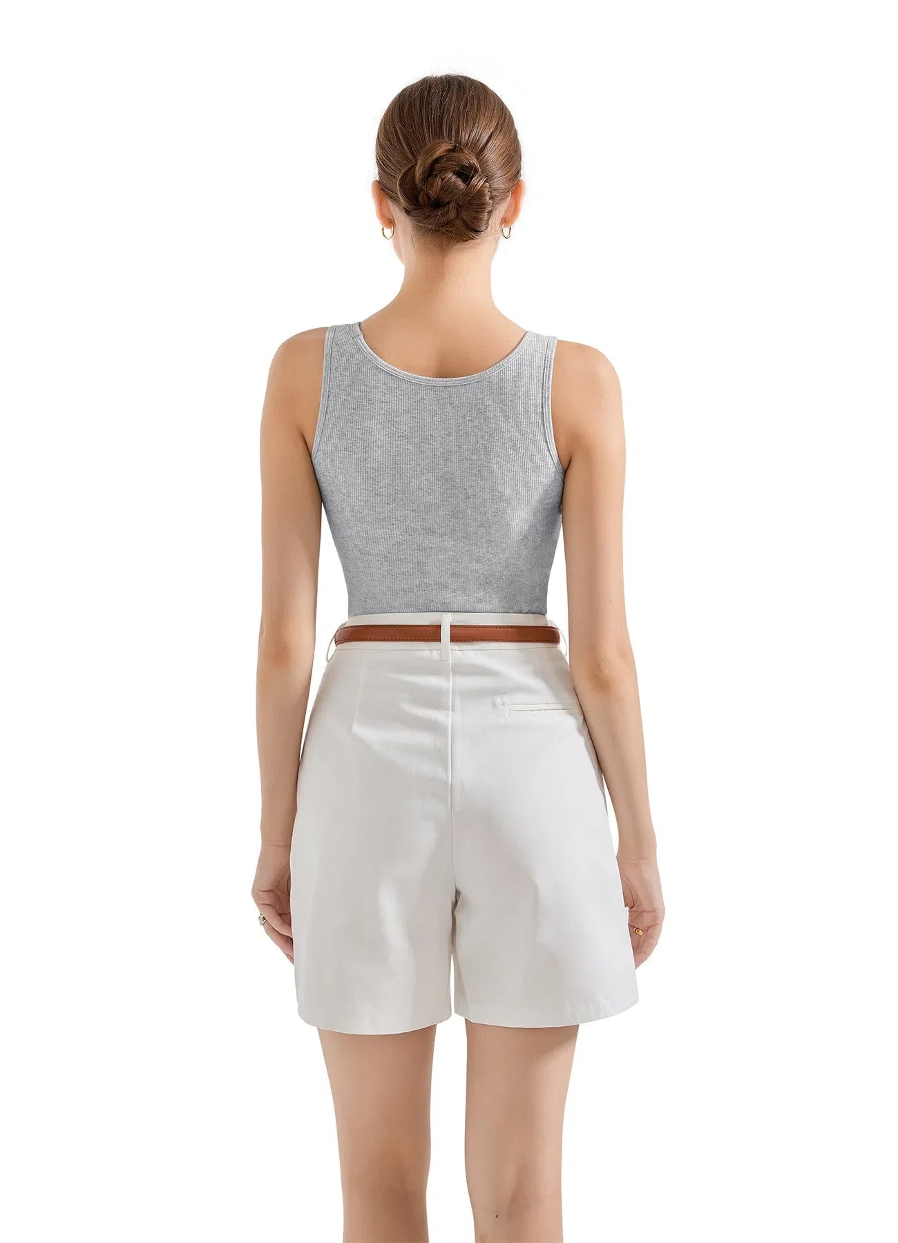 Cotton Ribbed Square Neck Tank Top