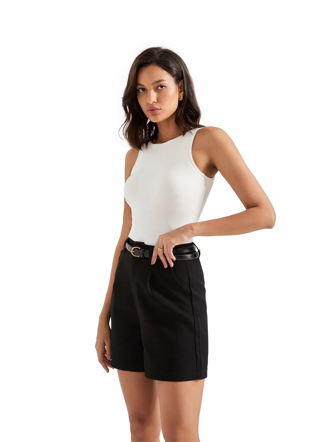 Cotton Ribbed Square Neck Tank Top