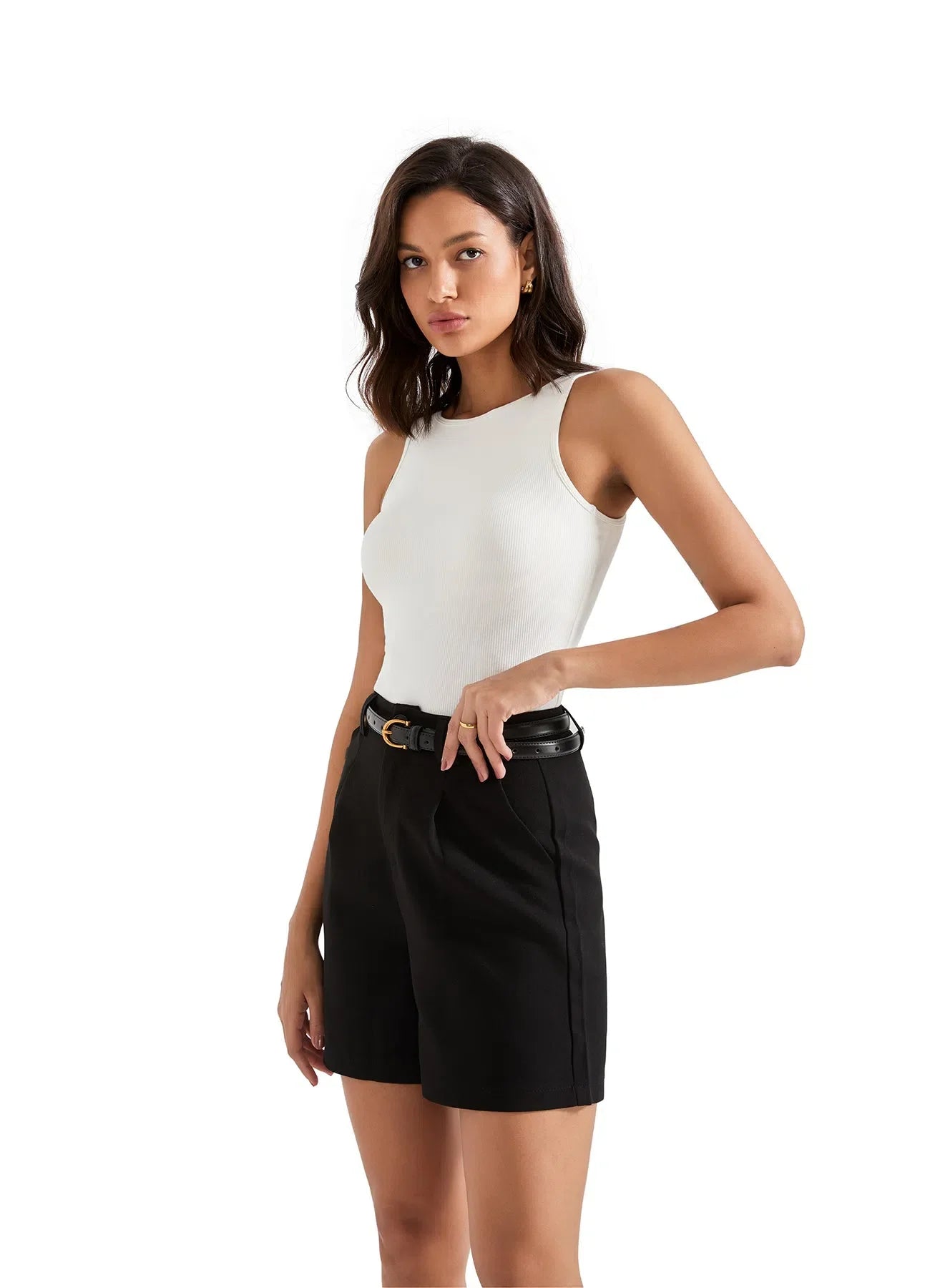 Cotton Ribbed Square Neck Tank Top