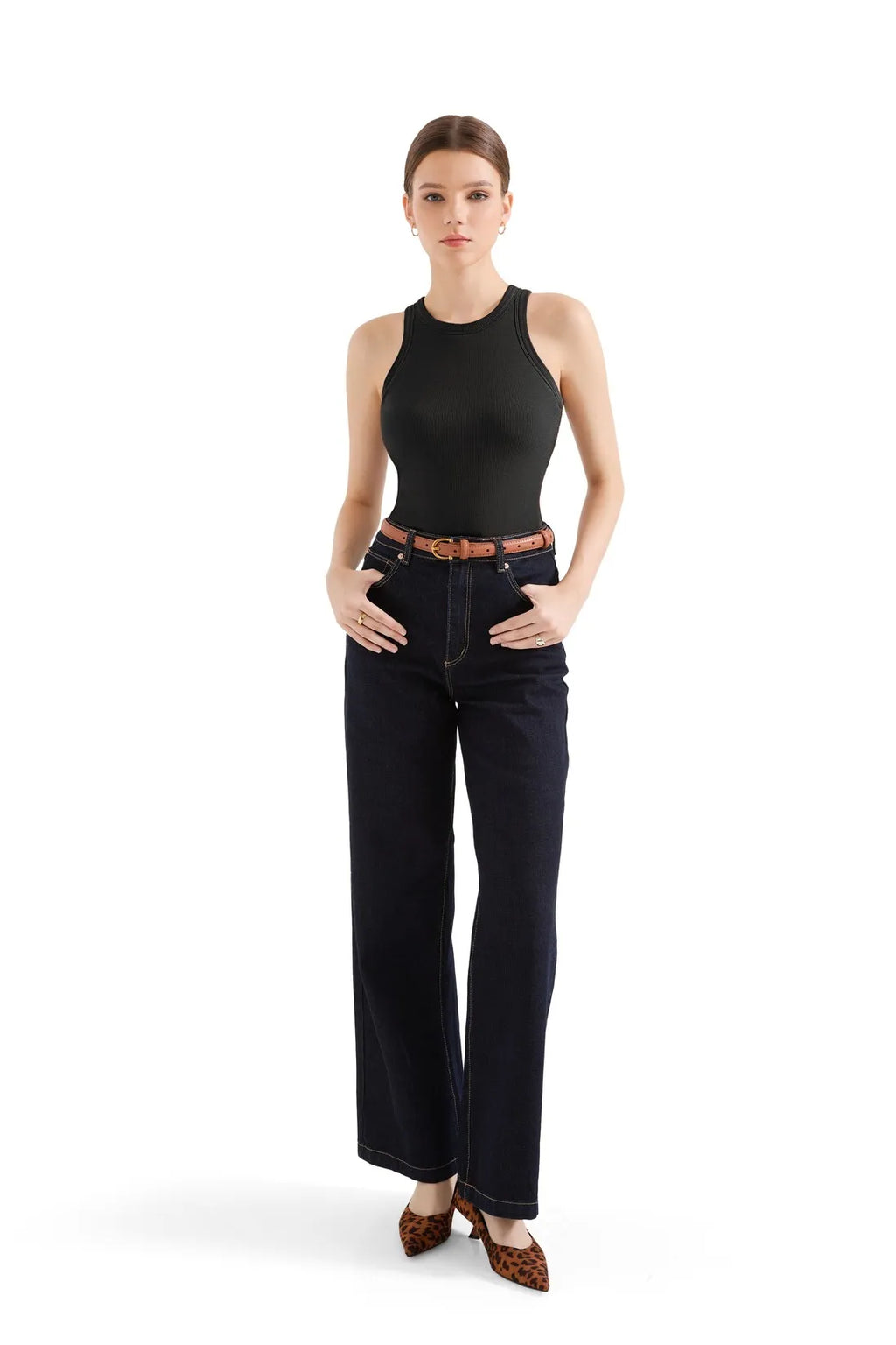 Cotton Ribbed Crew Neck Tank Top