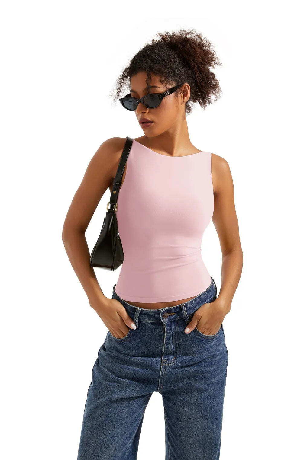 Buttery Soft Backless Boat Neck Tank Top