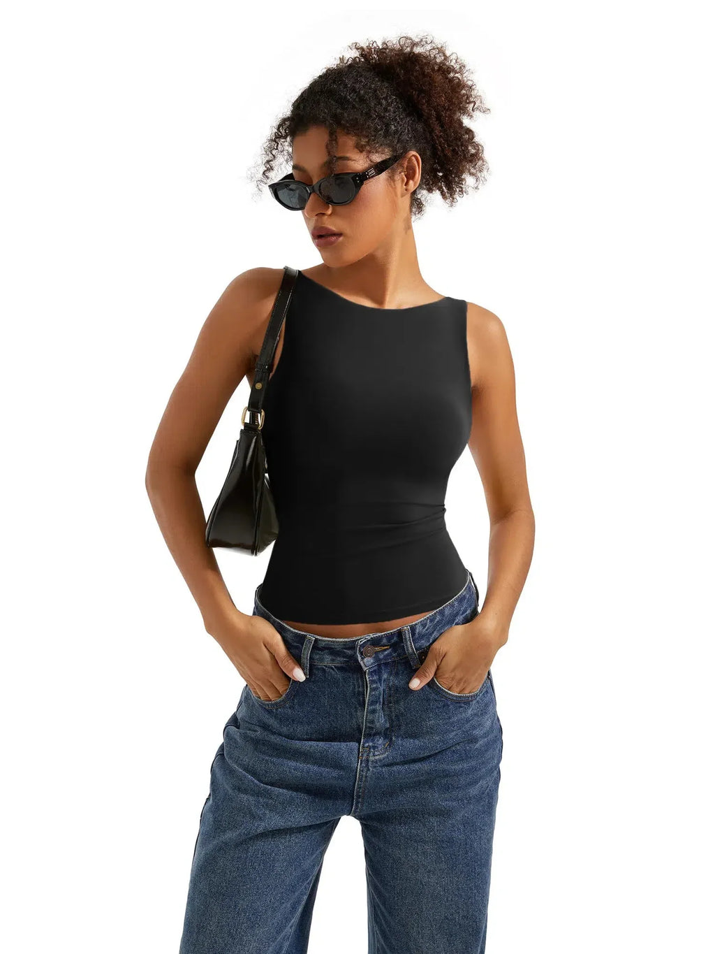 Buttery Soft Backless Boat Neck Tank Top