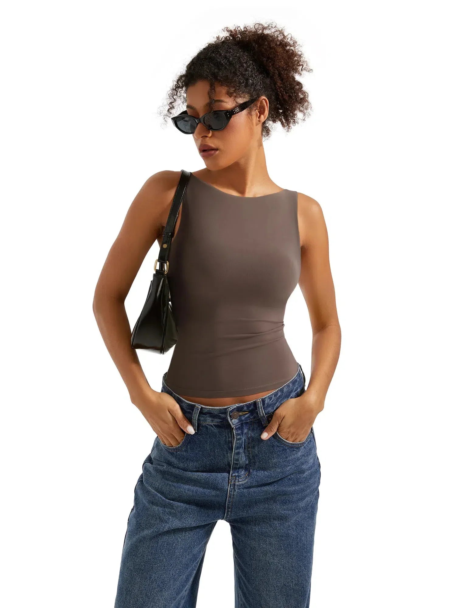 Buttery Soft Backless Boat Neck Tank Top