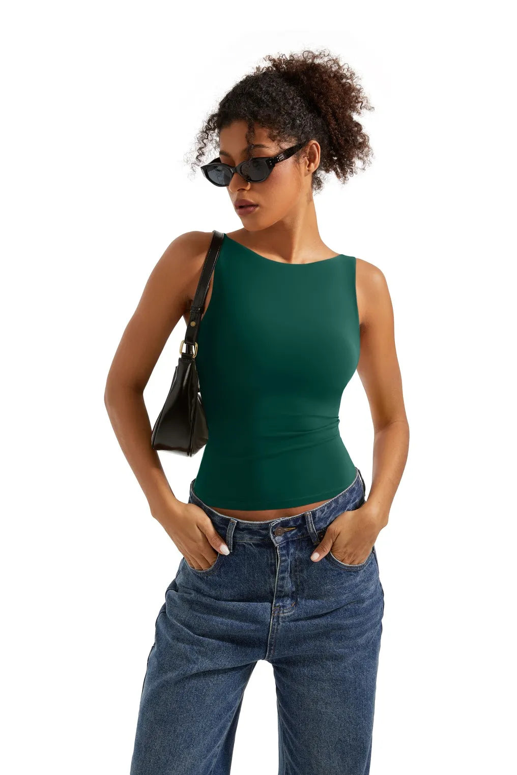 Buttery Soft Backless Boat Neck Tank Top