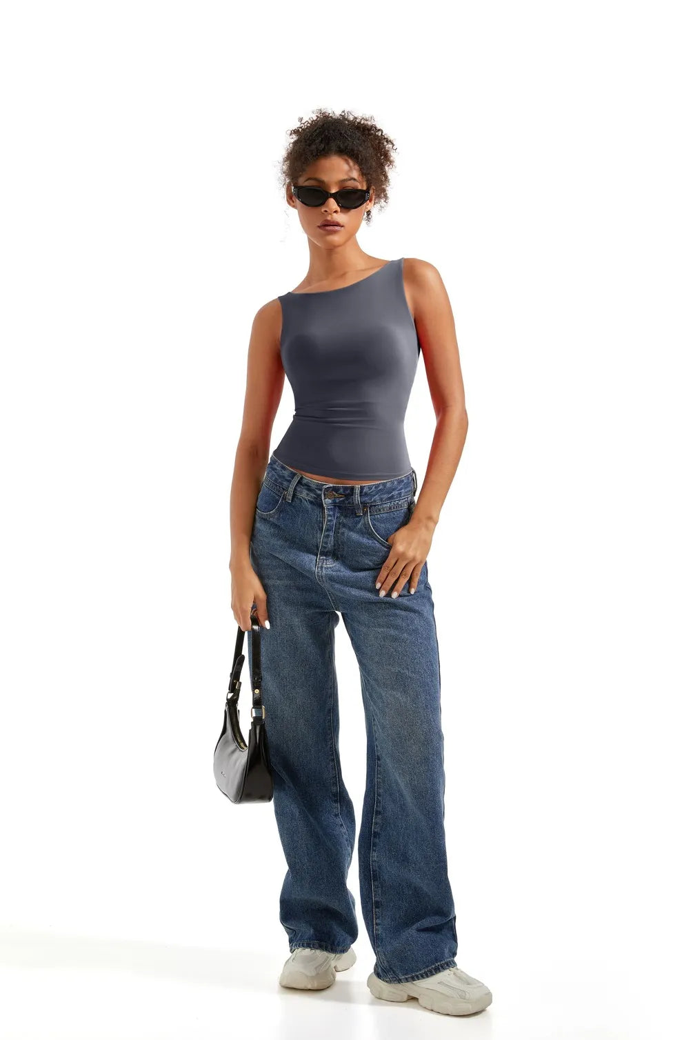 Buttery Soft Backless Boat Neck Tank Top