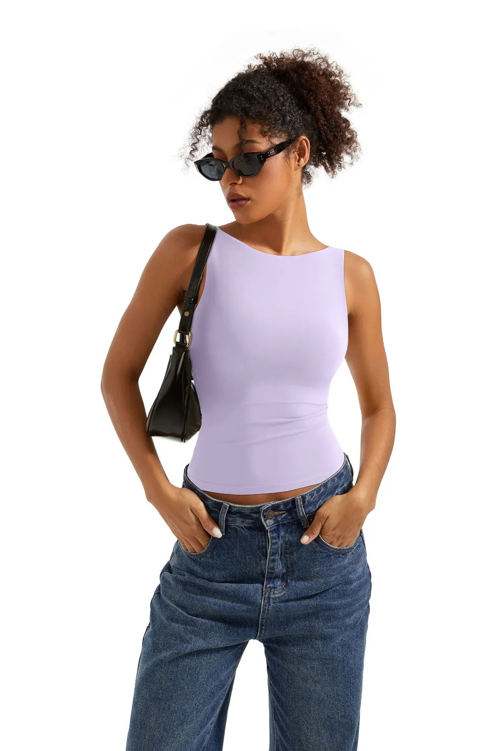 Buttery Soft Backless Boat Neck Tank Top