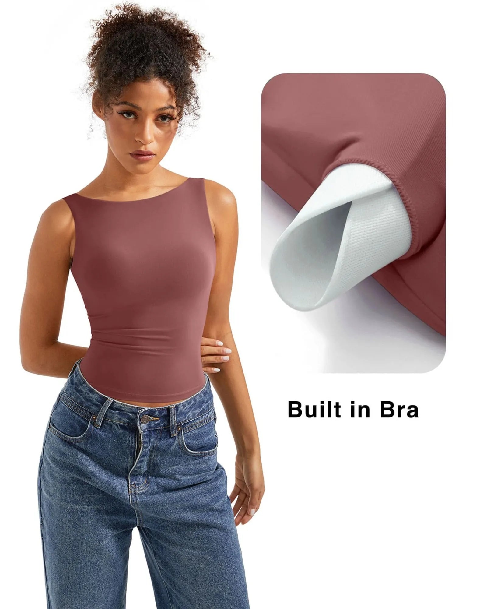 Buttery Soft Backless Boat Neck Tank Top