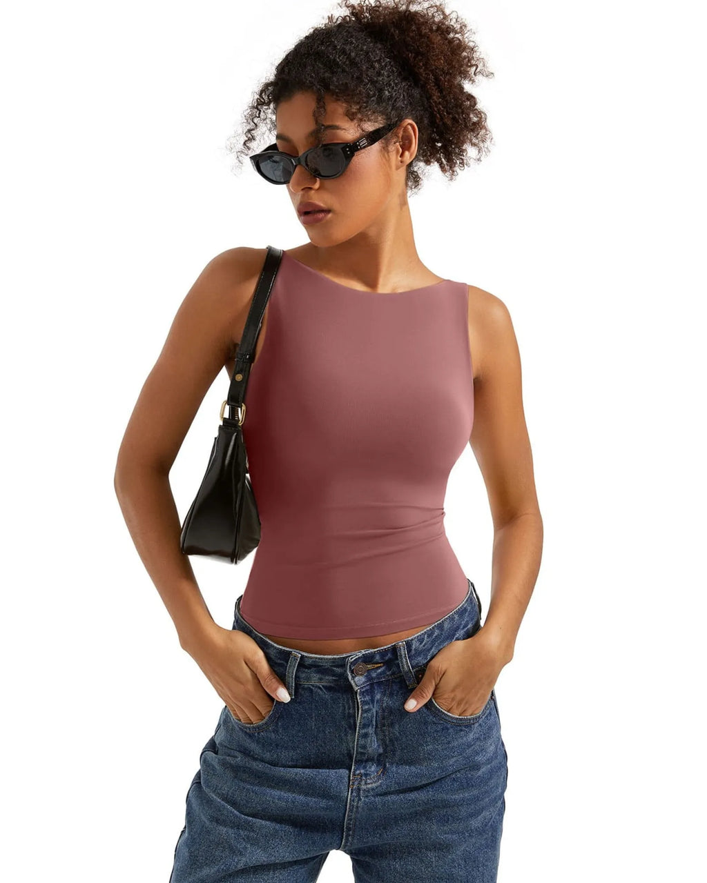 Buttery Soft Backless Boat Neck Tank Top
