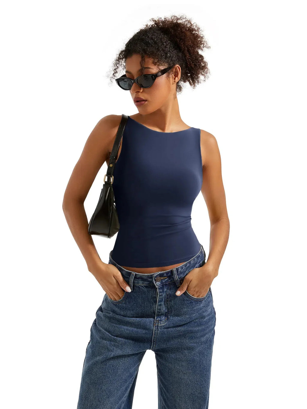 Buttery Soft Backless Boat Neck Tank Top