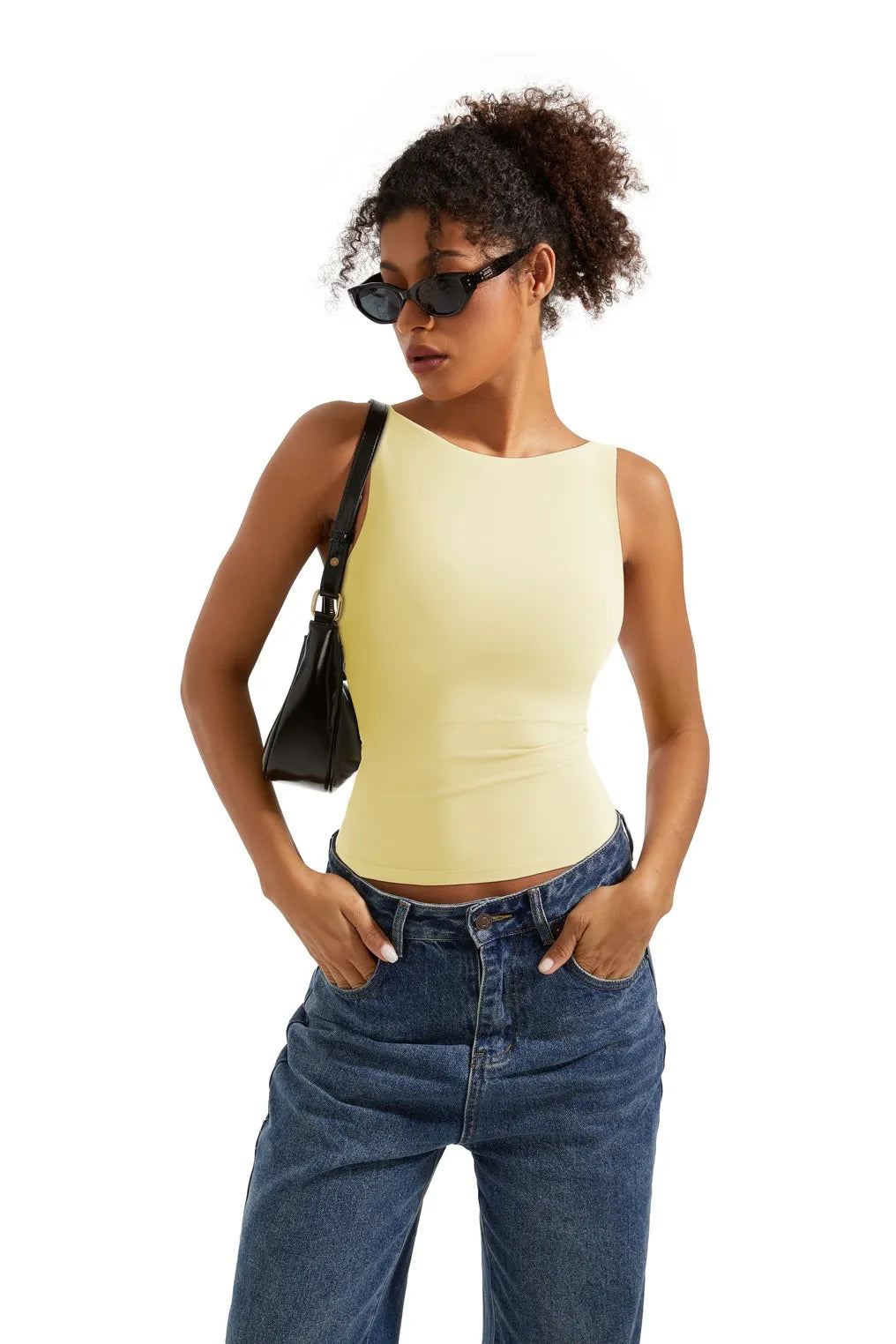 Buttery Soft Backless Boat Neck Tank Top