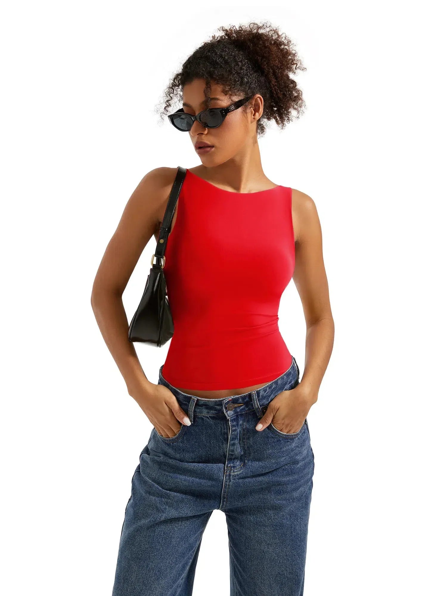 Buttery Soft Backless Boat Neck Tank Top